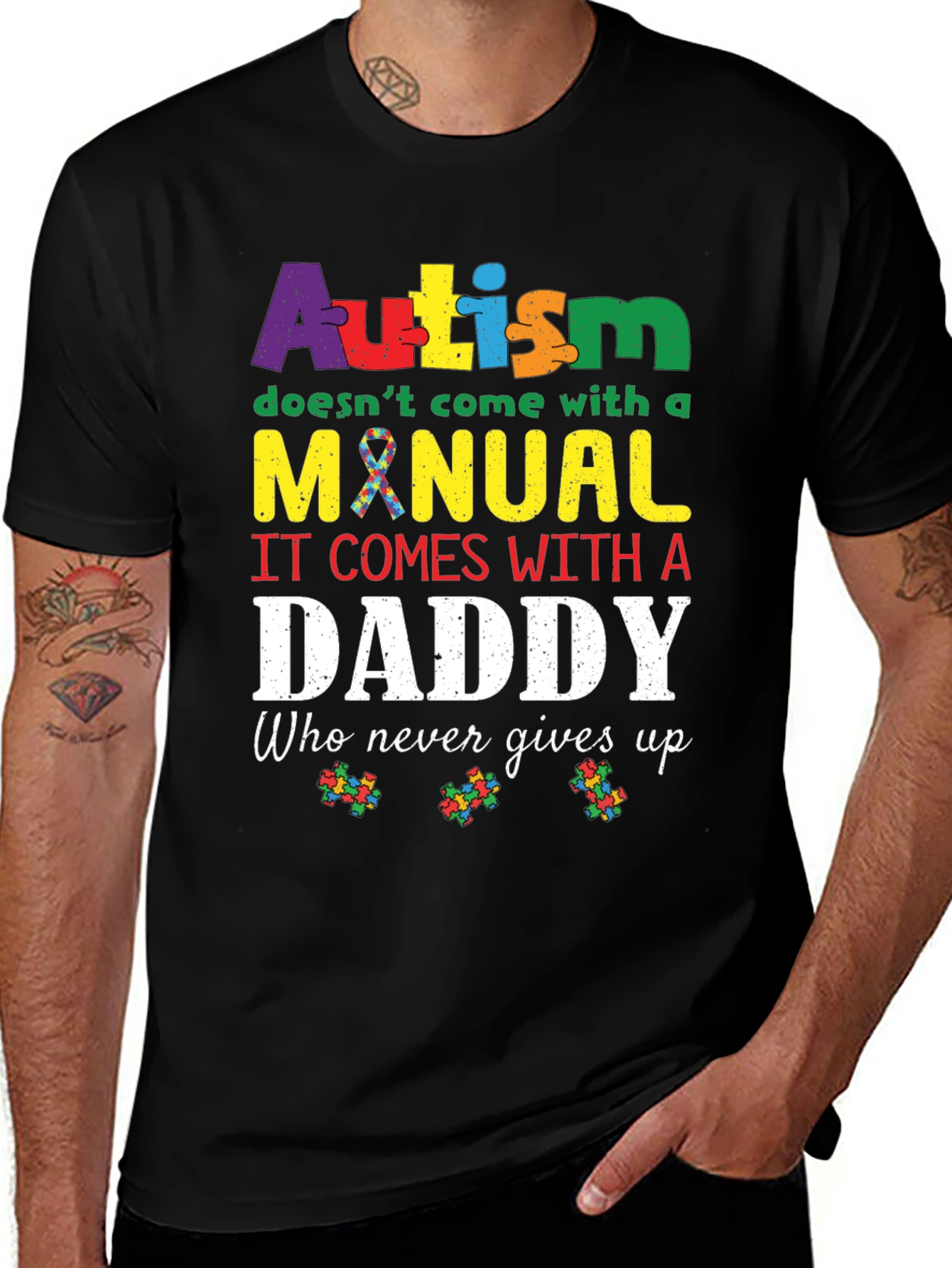 Autism Daddy T-Shirt: Supportive Father's Day Tee