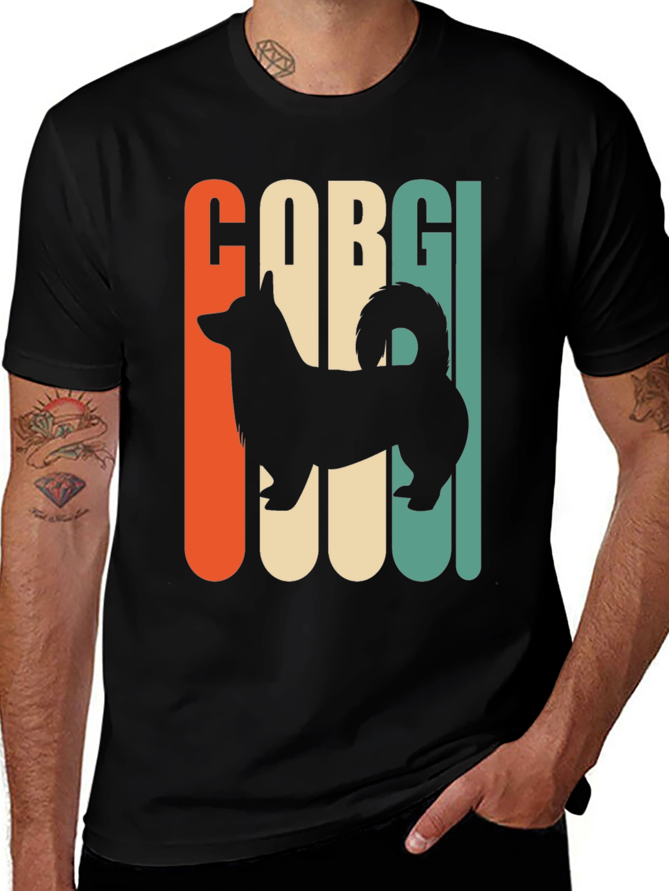 Retro Corgi Dog Graphic T-Shirt
