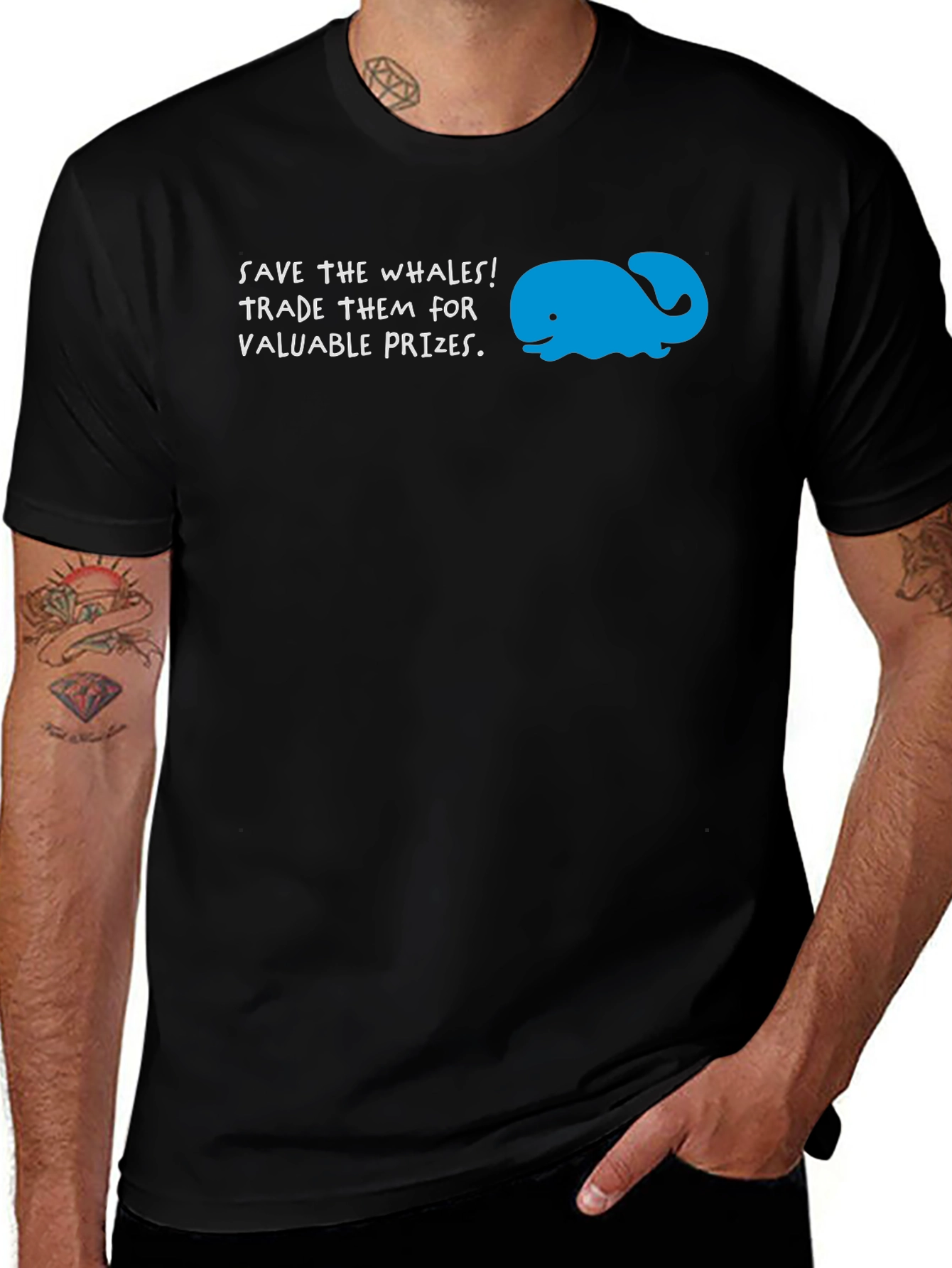 Variant 23 of Save the Whales Graphic Tee -  Humorous Activism