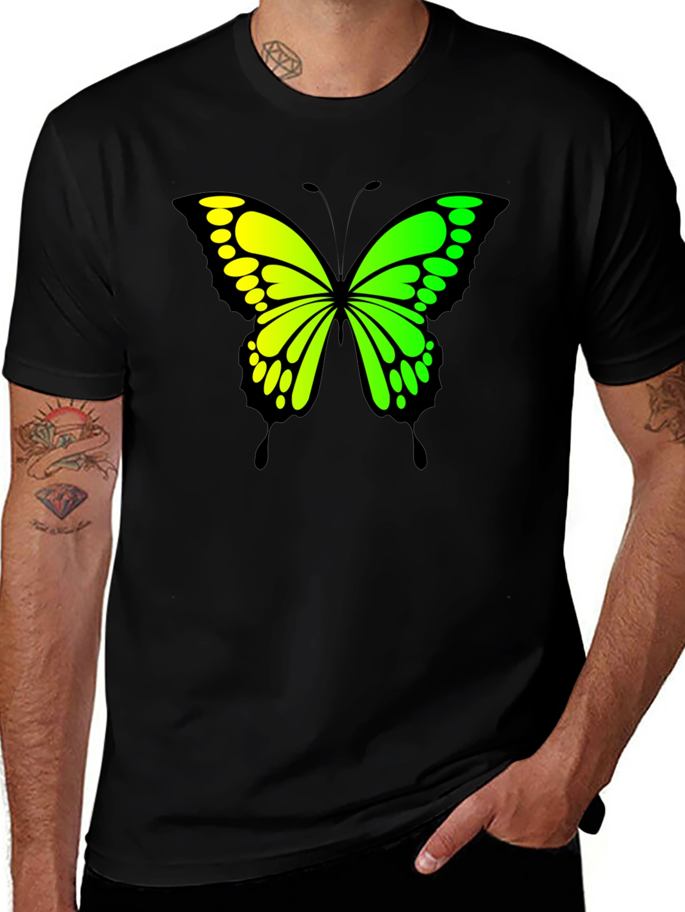 Variant 25 of Butterfly Graphic T-Shirt - Black