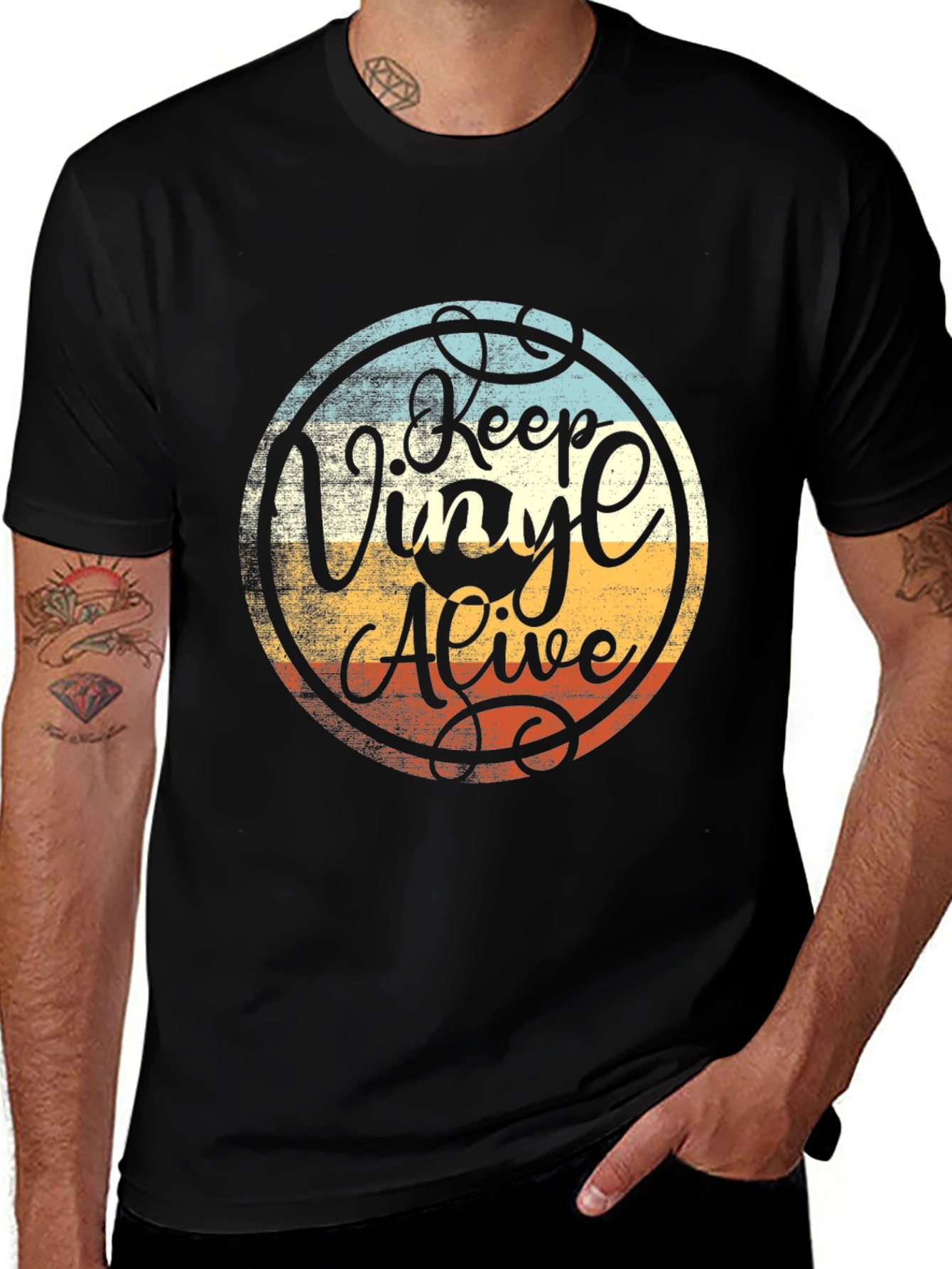 Variant 16 of Keep Vinyl Alive Graphic Tee - Retro Music Lover Shirt