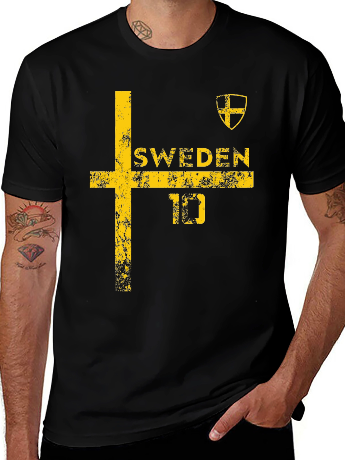 Variant 18 of Sweden Soccer T-Shirt - Distressed Graphic Tee
