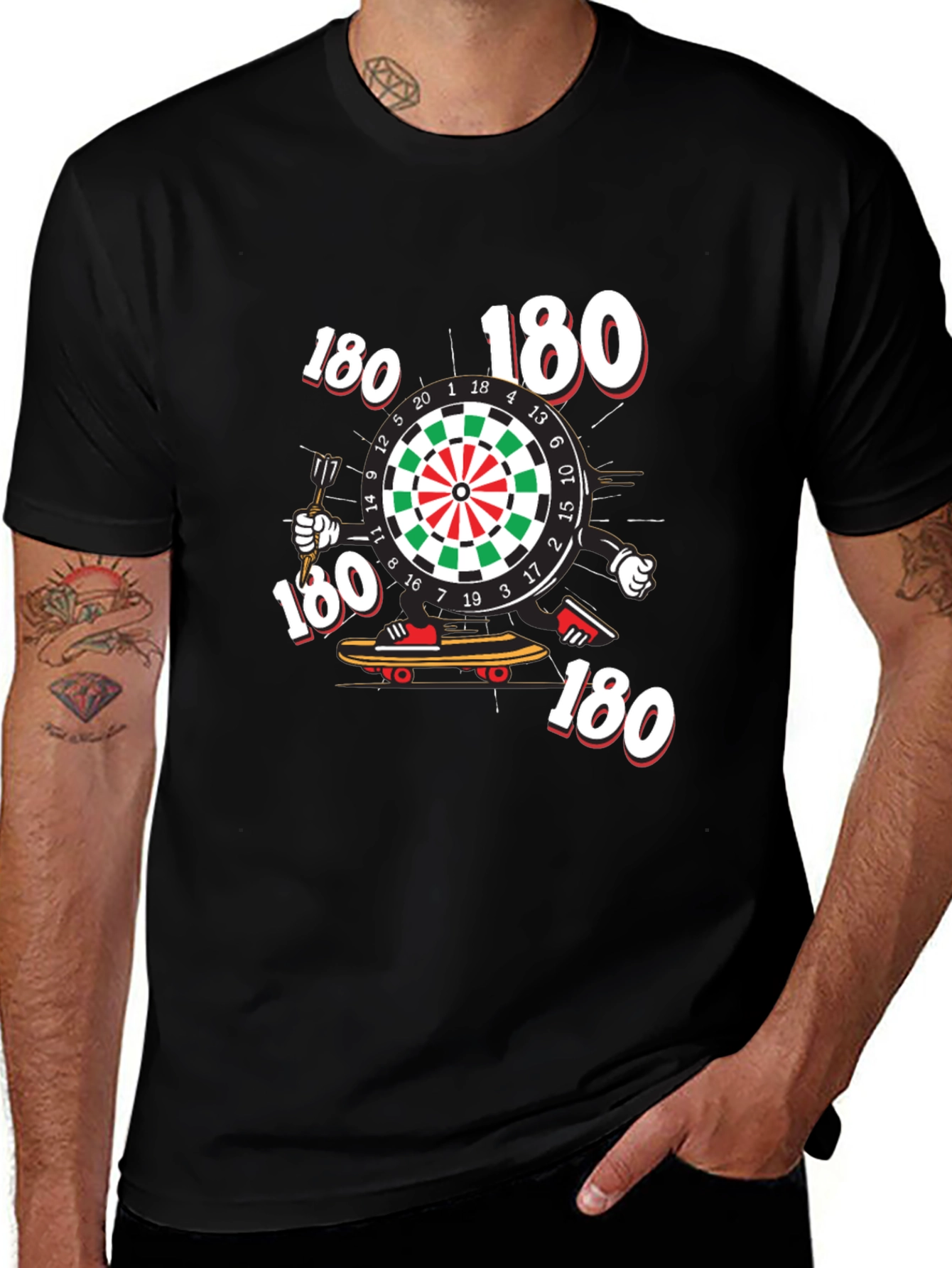 Darts 180 Graphic Black T-Shirt
