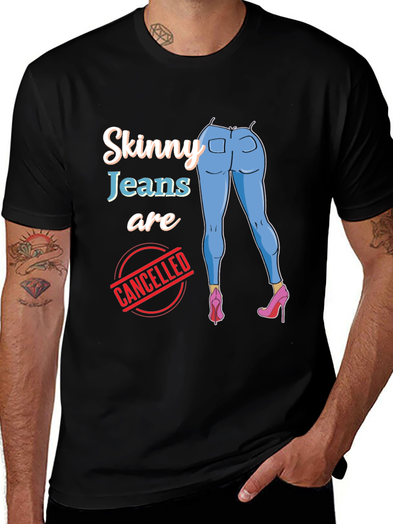 Variant 24 of Skinny Jeans Canceled Graphic Tee