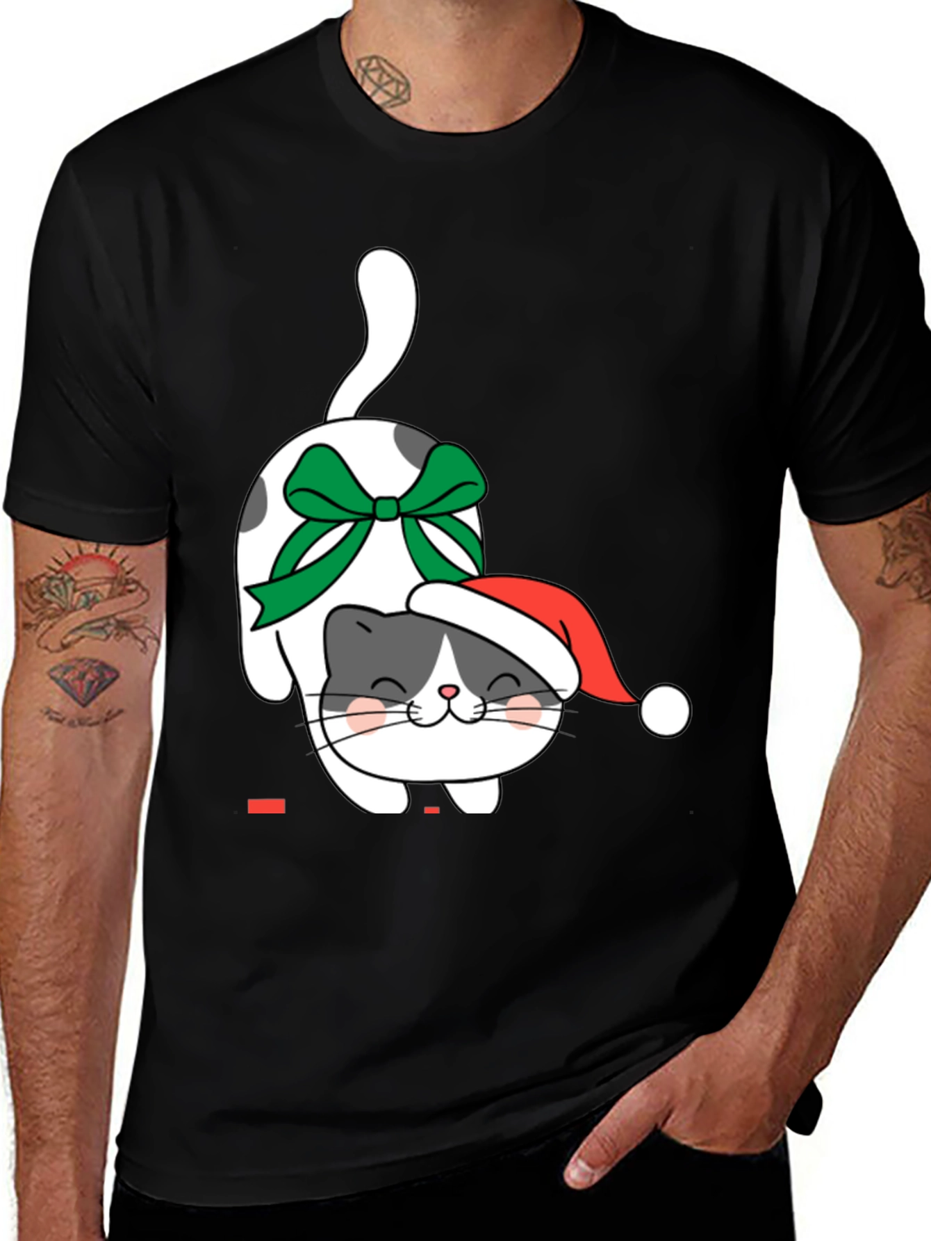 Variant 27 of Festive Feline: Christmas Cat Graphic Tee