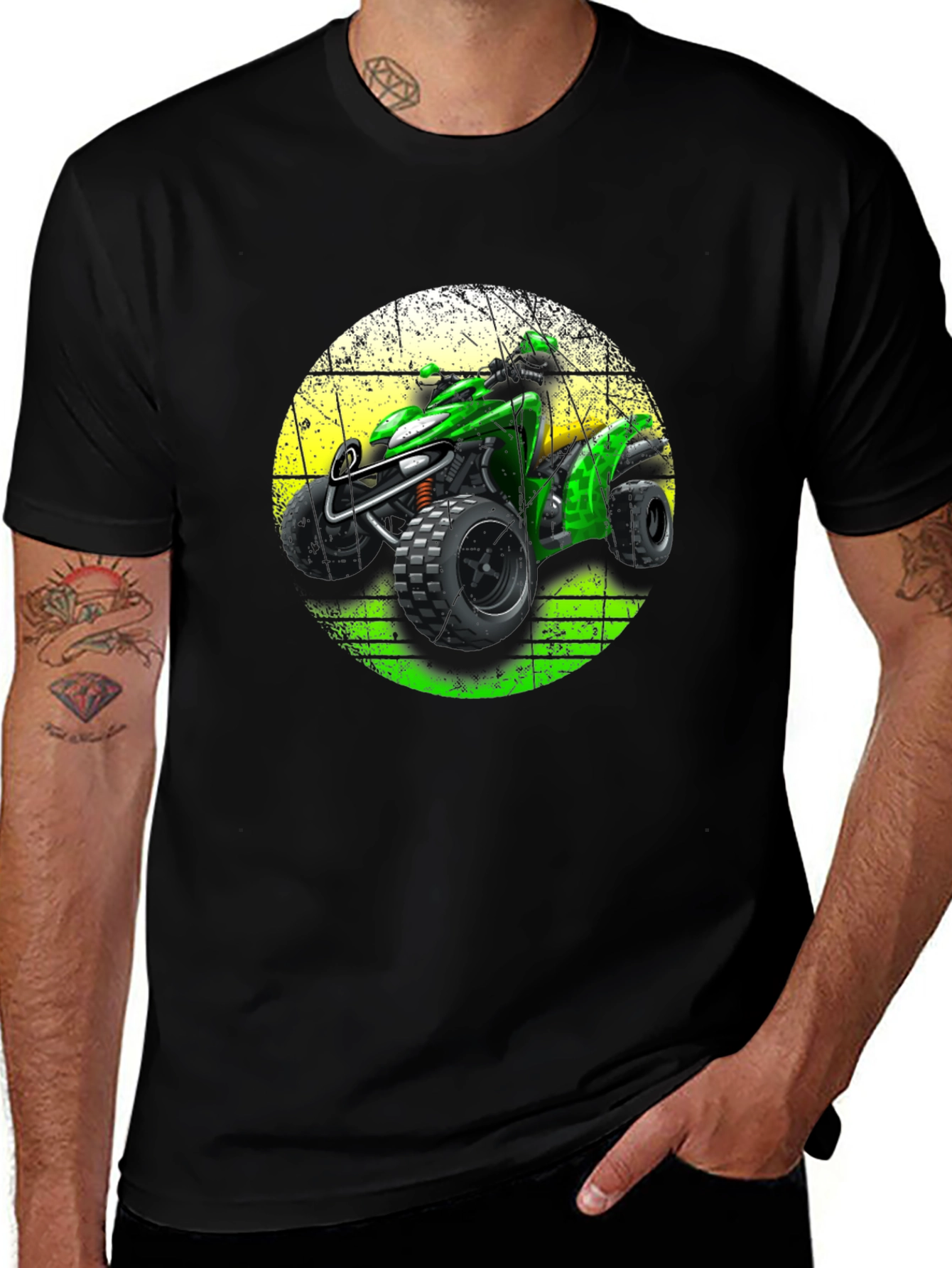 Variant 18 of Green ATV Graphic Tee - Off-Road Adventure Shirt