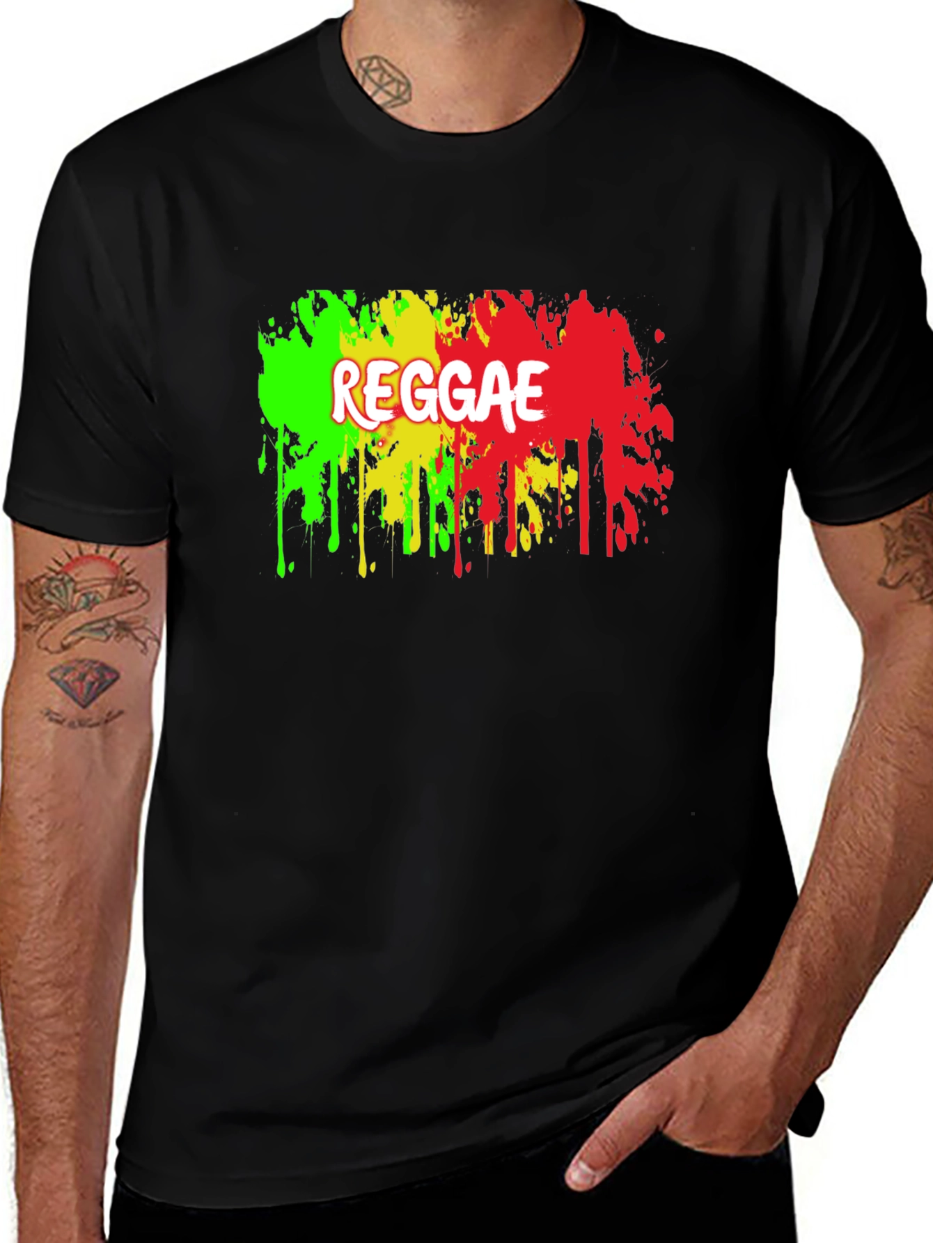 Variant 3 of Reggae Drip T-Shirt - Rasta Colors Tee