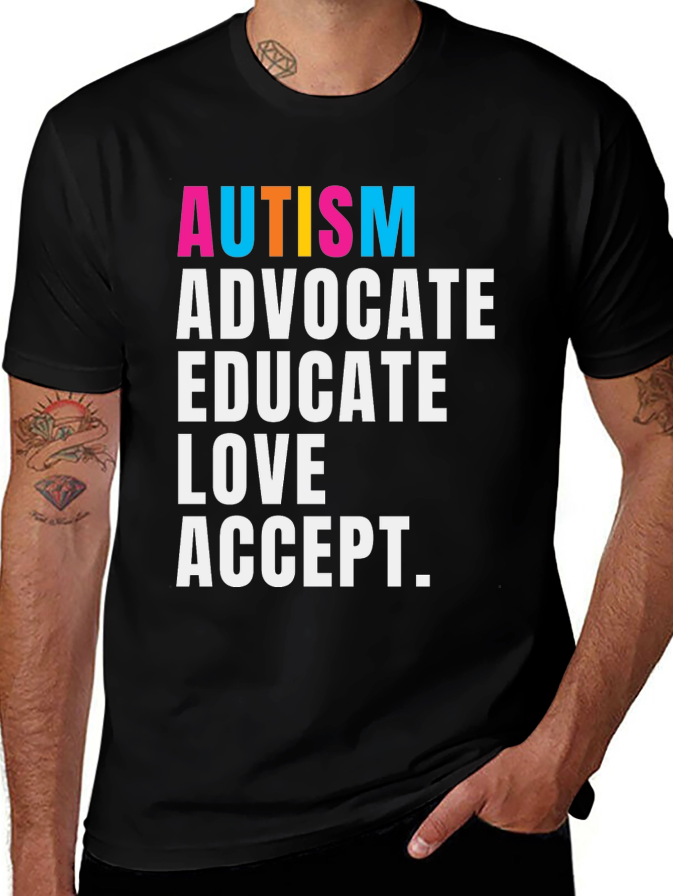 Variant 22 of Autism Advocate T-Shirt - Educate, Love, Accept