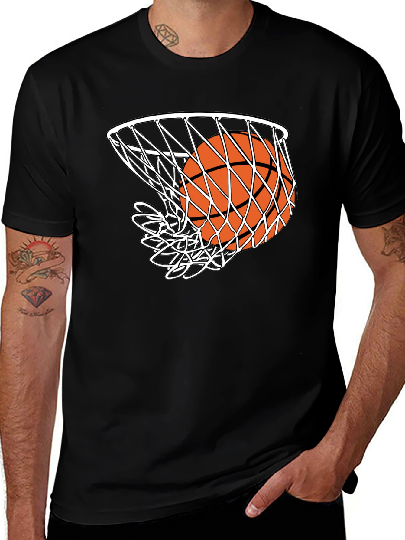 Variant 26 of Basketball Net Graphic Tee - Stylish Sportswear