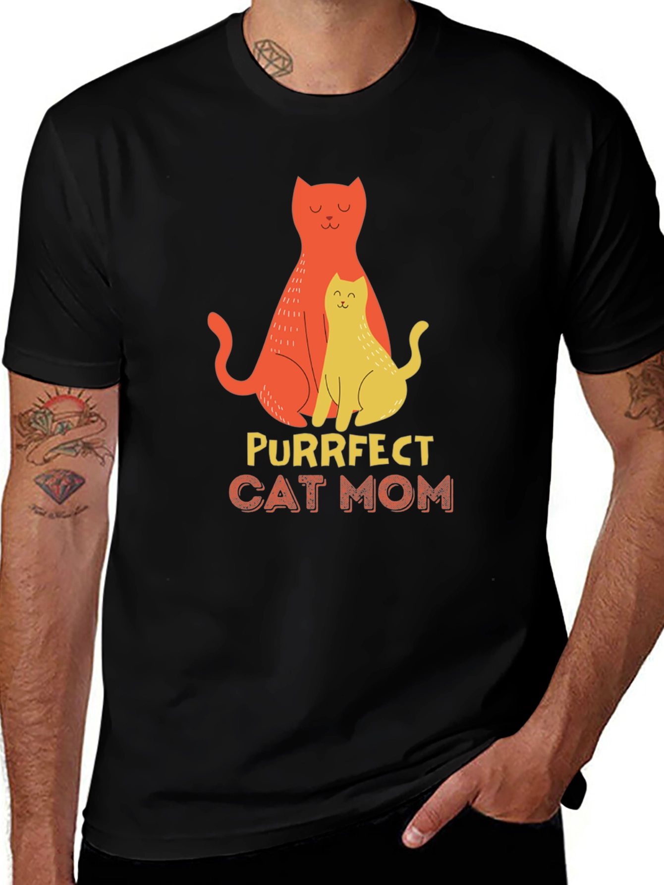 Variant 16 of Purrfect Cat Mom T-Shirt - Stylish Graphic Tee