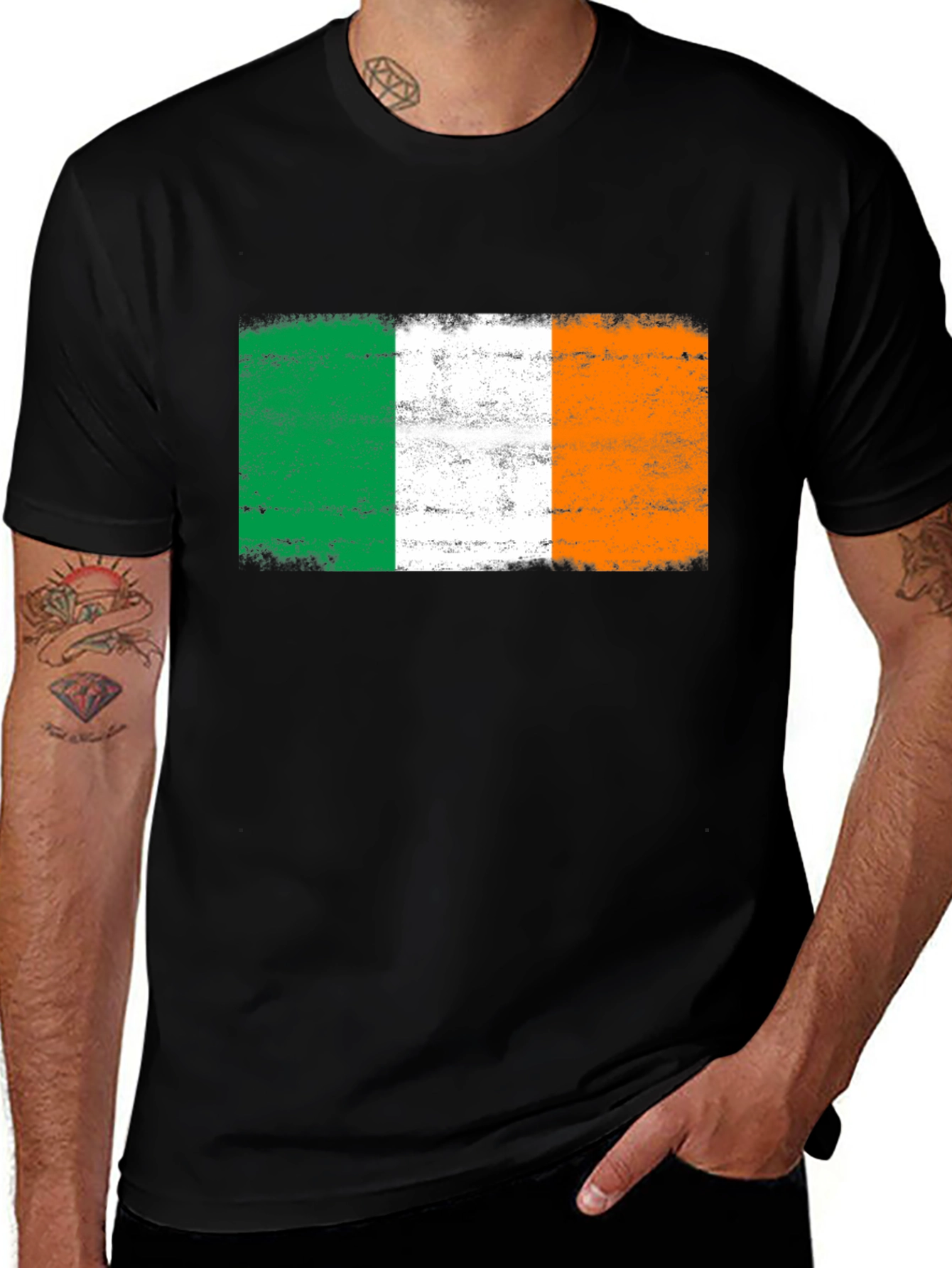 Irish Flag Graphic T-Shirt - Black