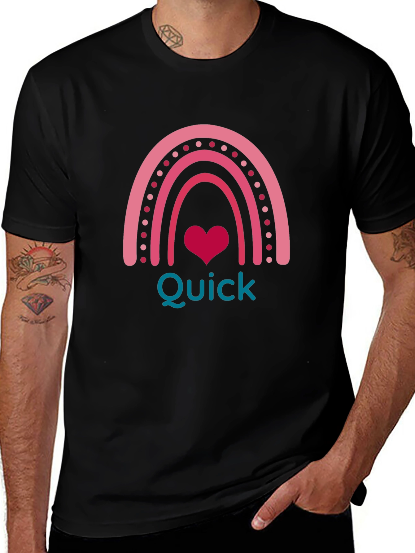 Quick Rainbow Heart Graphic Tee