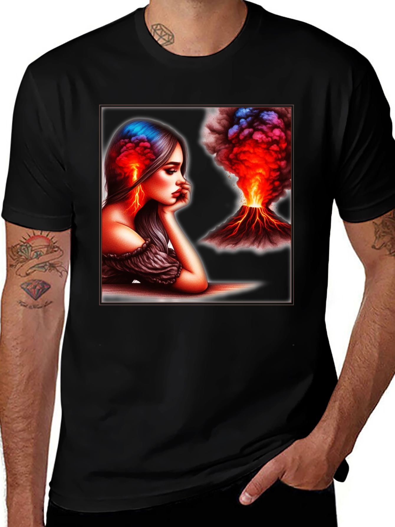 Variant 11 of Volcanic Mind T-Shirt - Fiery Design