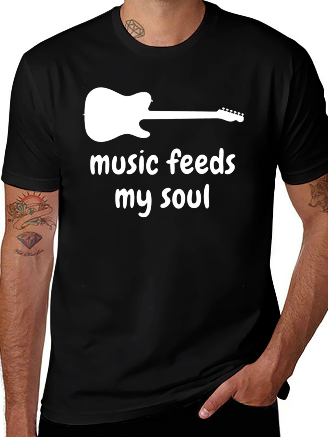 Variant 27 of Music Feeds My Soul Guitar T-Shirt