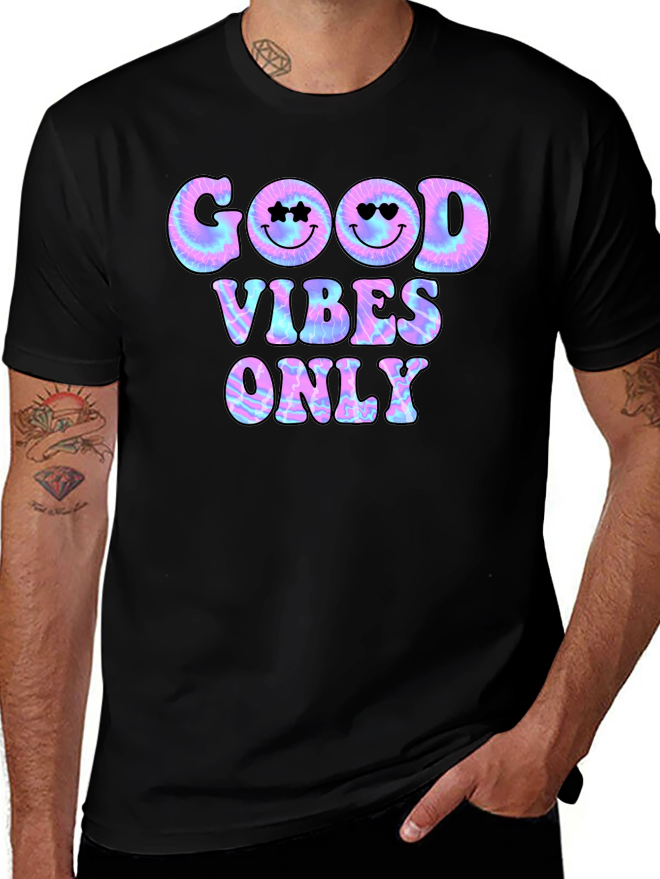 Variant 10 of Good Vibes Only T-Shirt Black