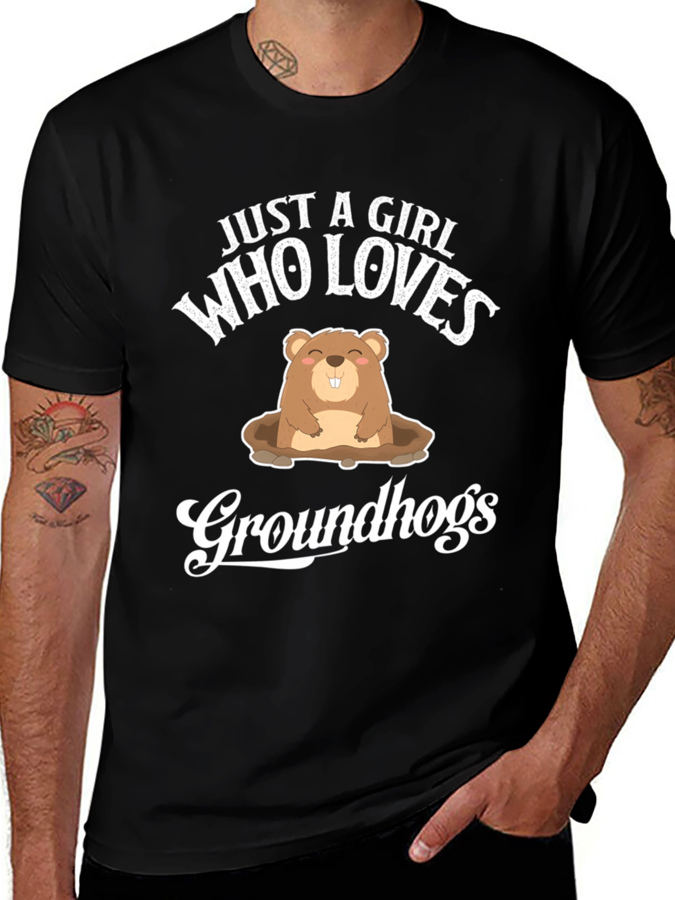 Variant 29 of Just A Girl Who Loves Groundhogs T-Shirt