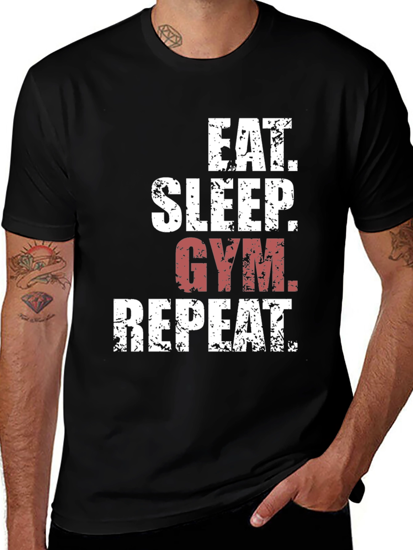 Variant 17 of Eat Sleep Gym Repeat Men's Graphic T-Shirt