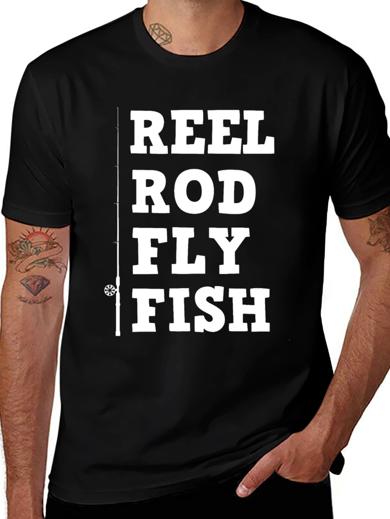 Variant 29 of Reel Rod Fly Fish T-Shirt - Fishing Graphic Tee