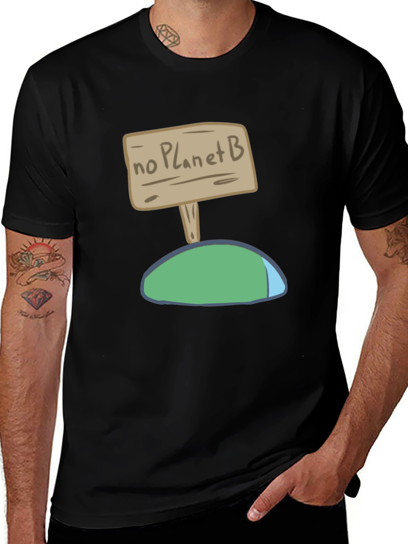 Black No Planet B Graphic Tee - Eco-Friendly Fashion main image