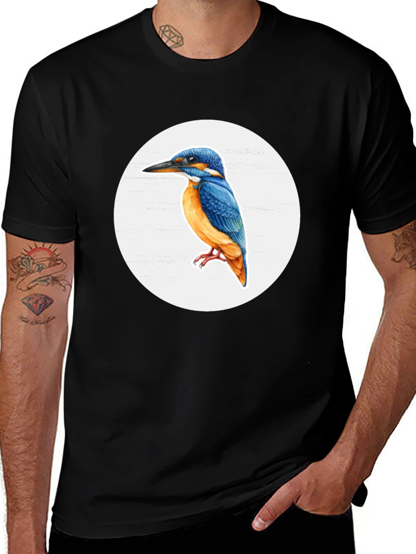 Kingfisher Graphic Tee - Stylish Bird Print T-Shirt