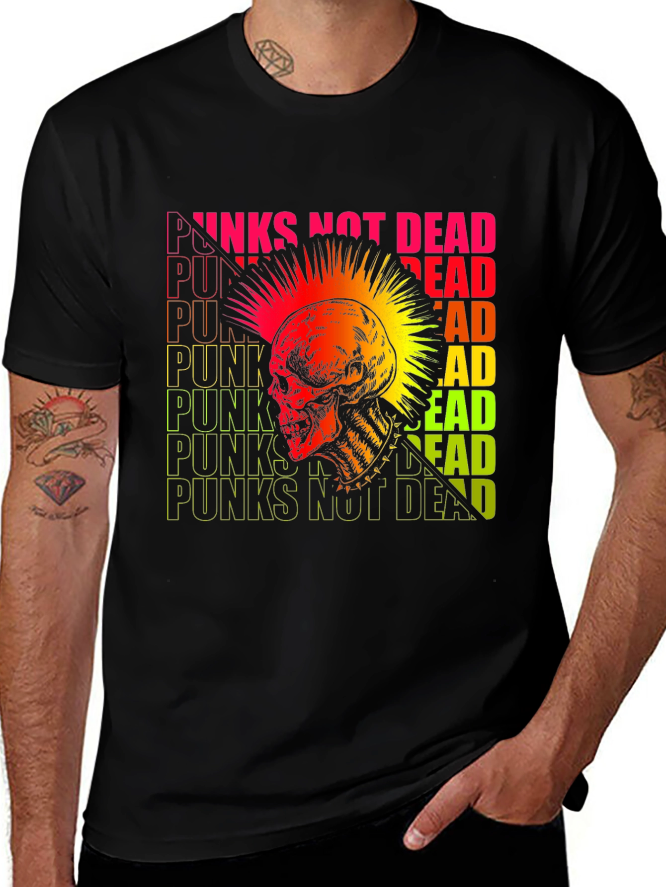 Variant 25 of Punk Rock Skull Graphic Tee - Not Dead