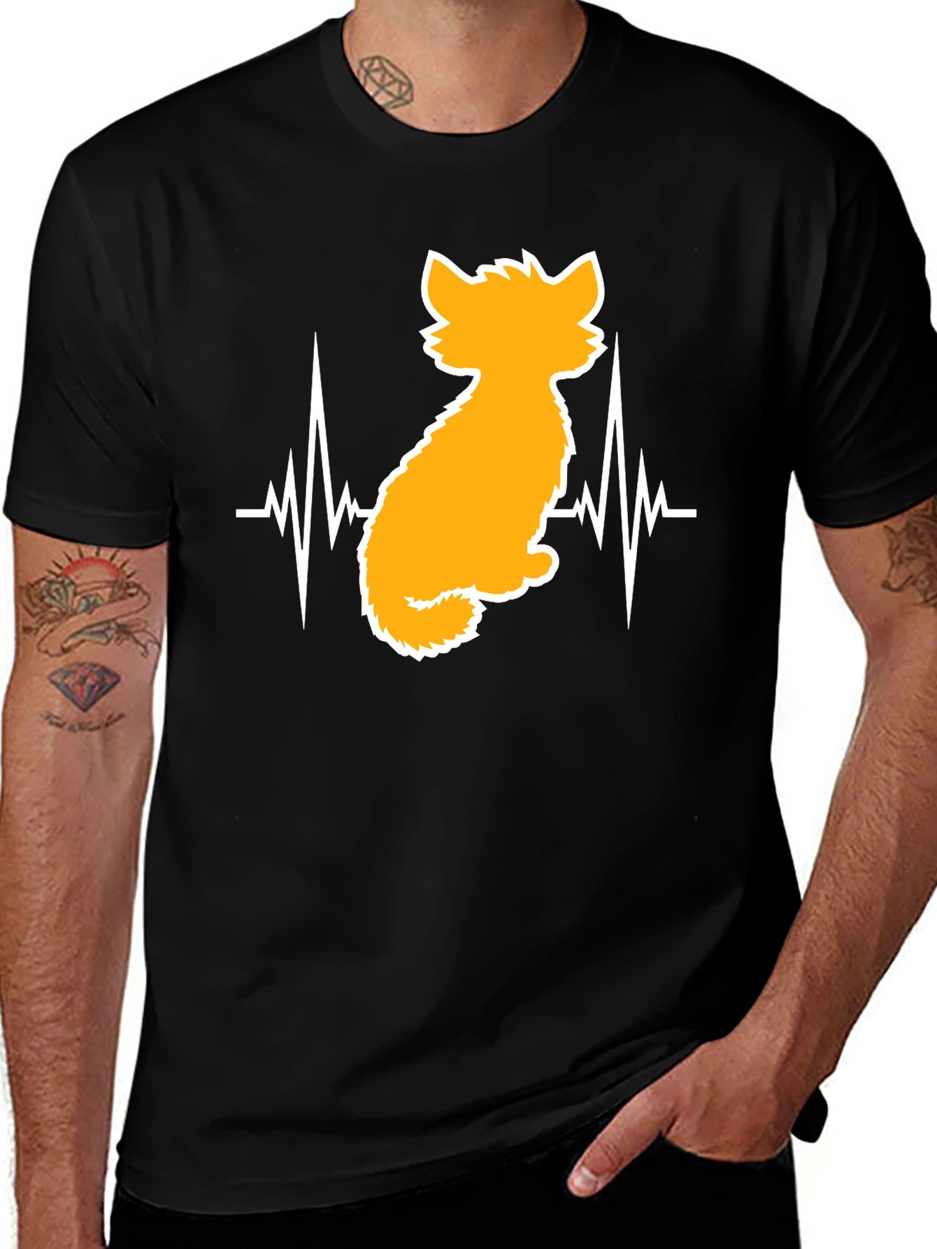Variant 28 of Cat Heartbeat T-Shirt - Unisex Graphic Tee