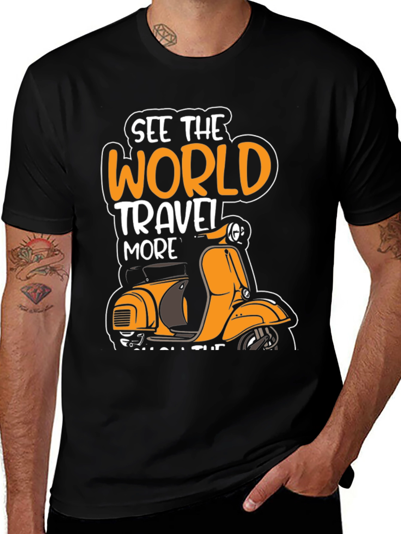 Variant 2 of See the World Travel More Scooter T-Shirt