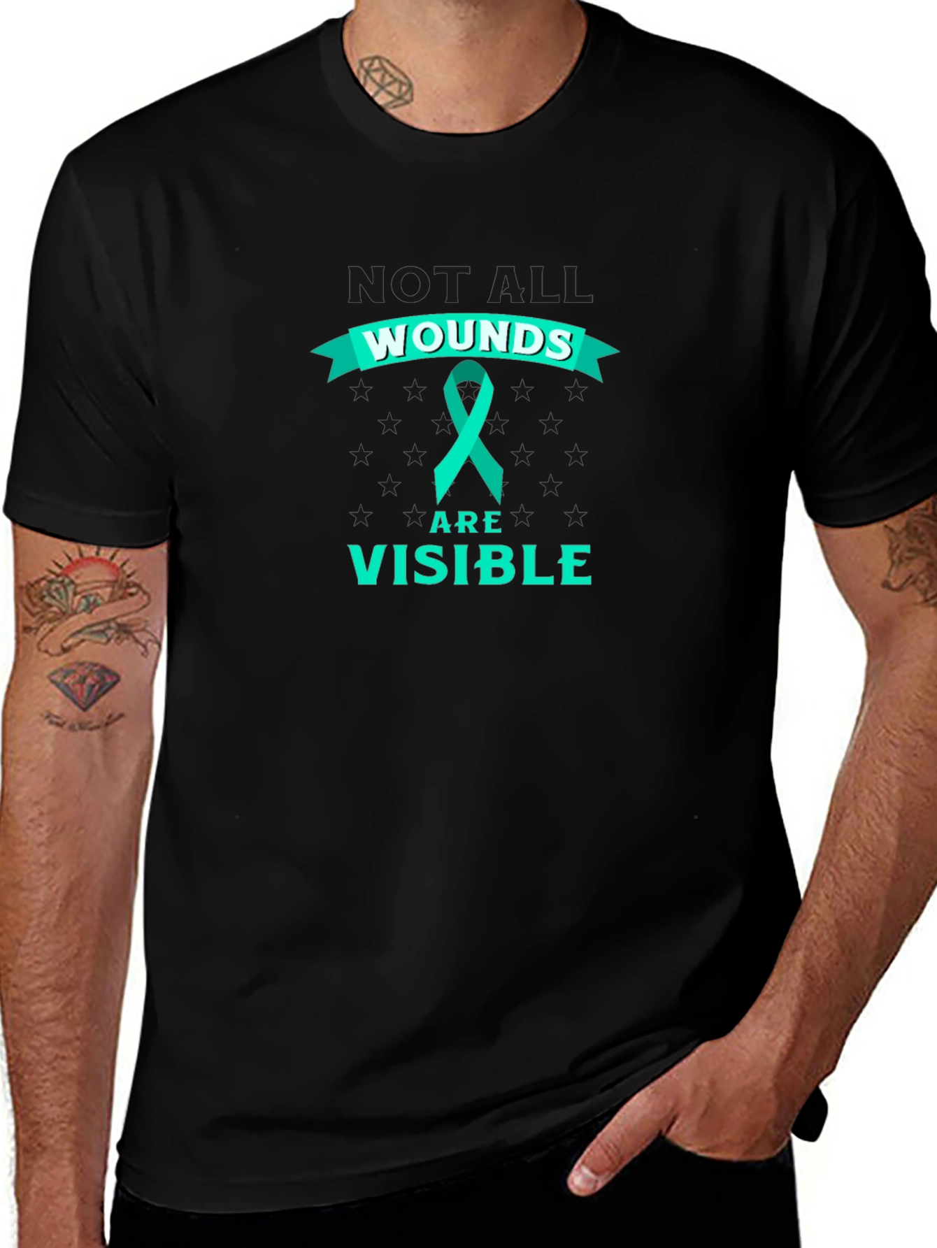 Variant 22 of Wounds Are Visible T-Shirt - Mental Health Awareness
