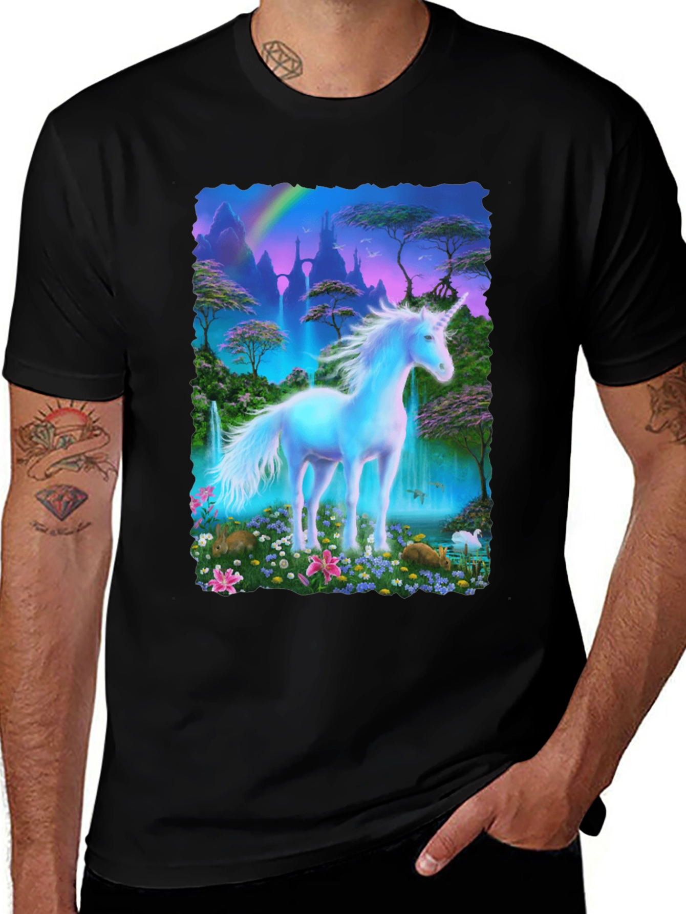 Variant 12 of Unicorn Fantasy T-Shirt - Magical Scene