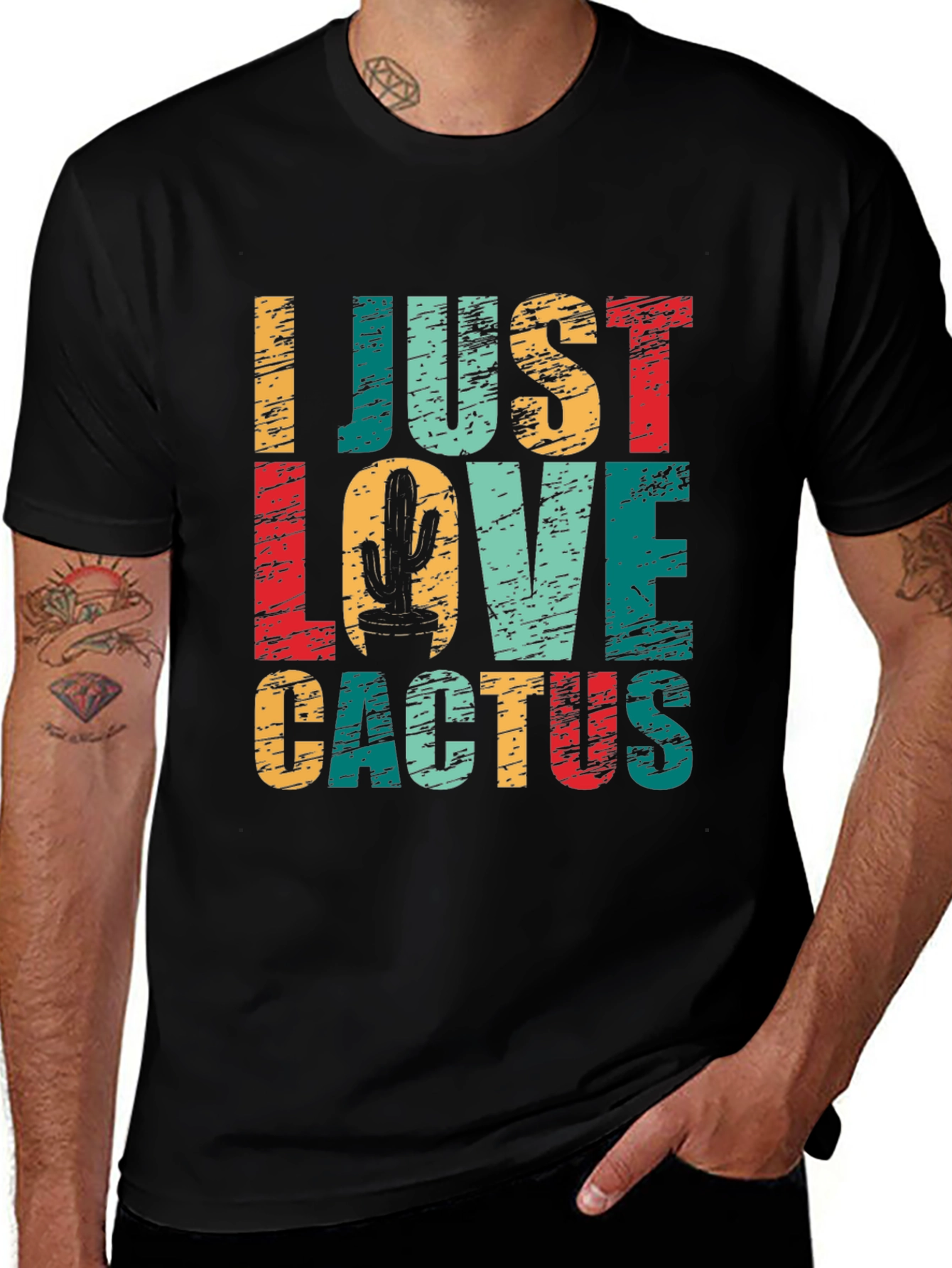 Variant 19 of I Just Love Cactus Graphic T-Shirt - Unisex Cotton Tee
