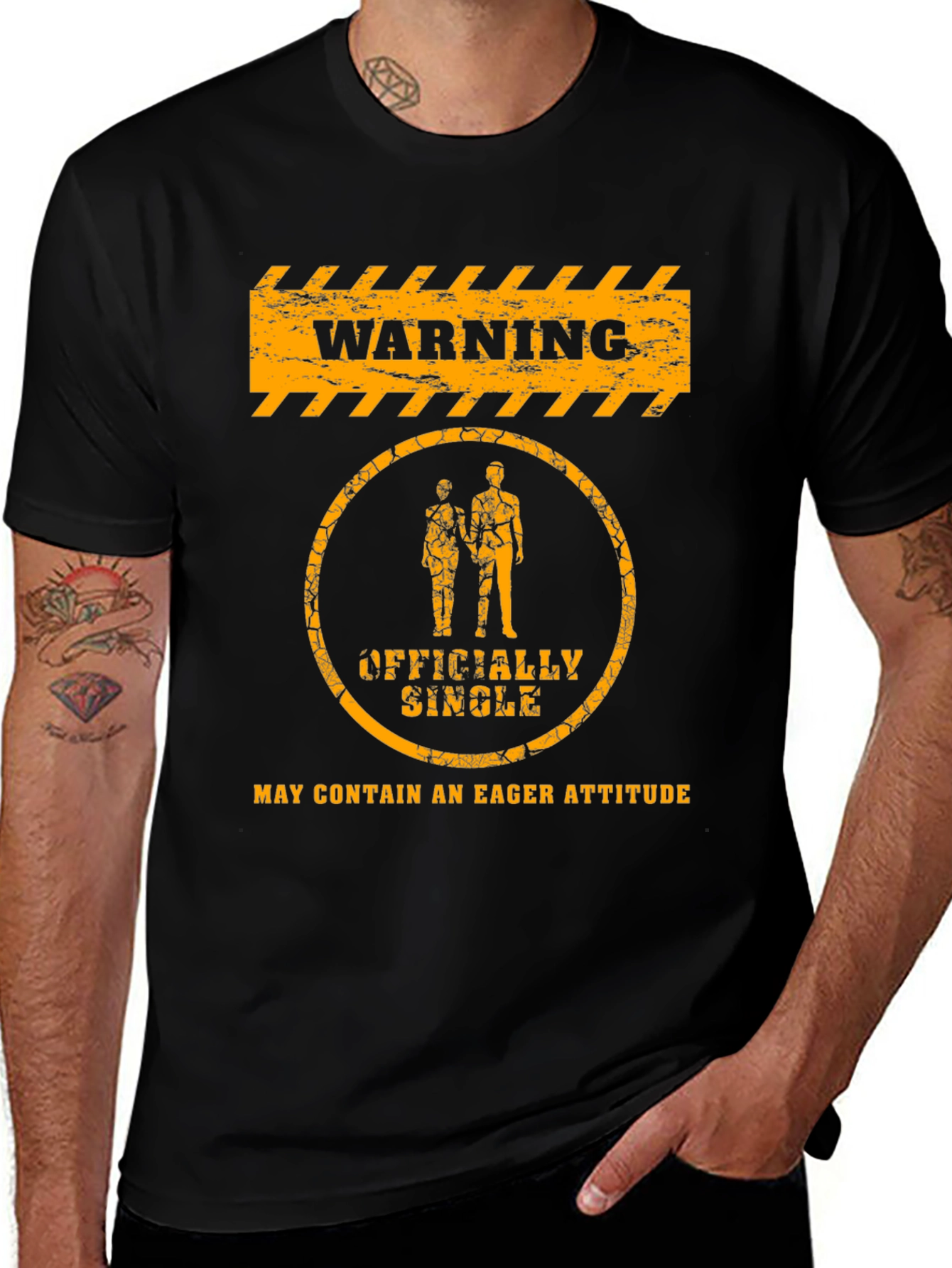 Variant 3 of Warning Officially Single Men's Black T-Shirt