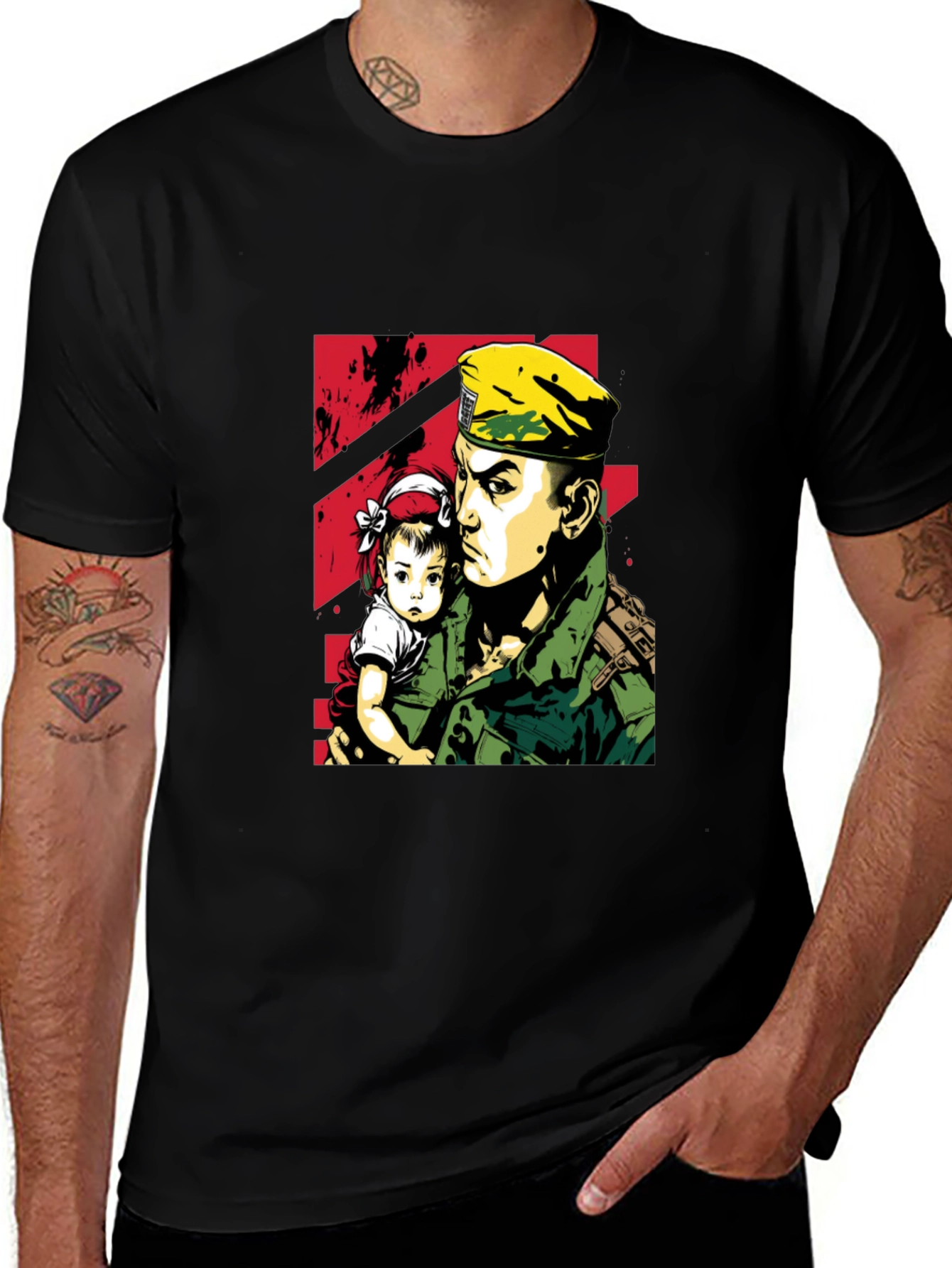 Variant 24 of Soldier & Child Graphic Tee - Stylish Comfort