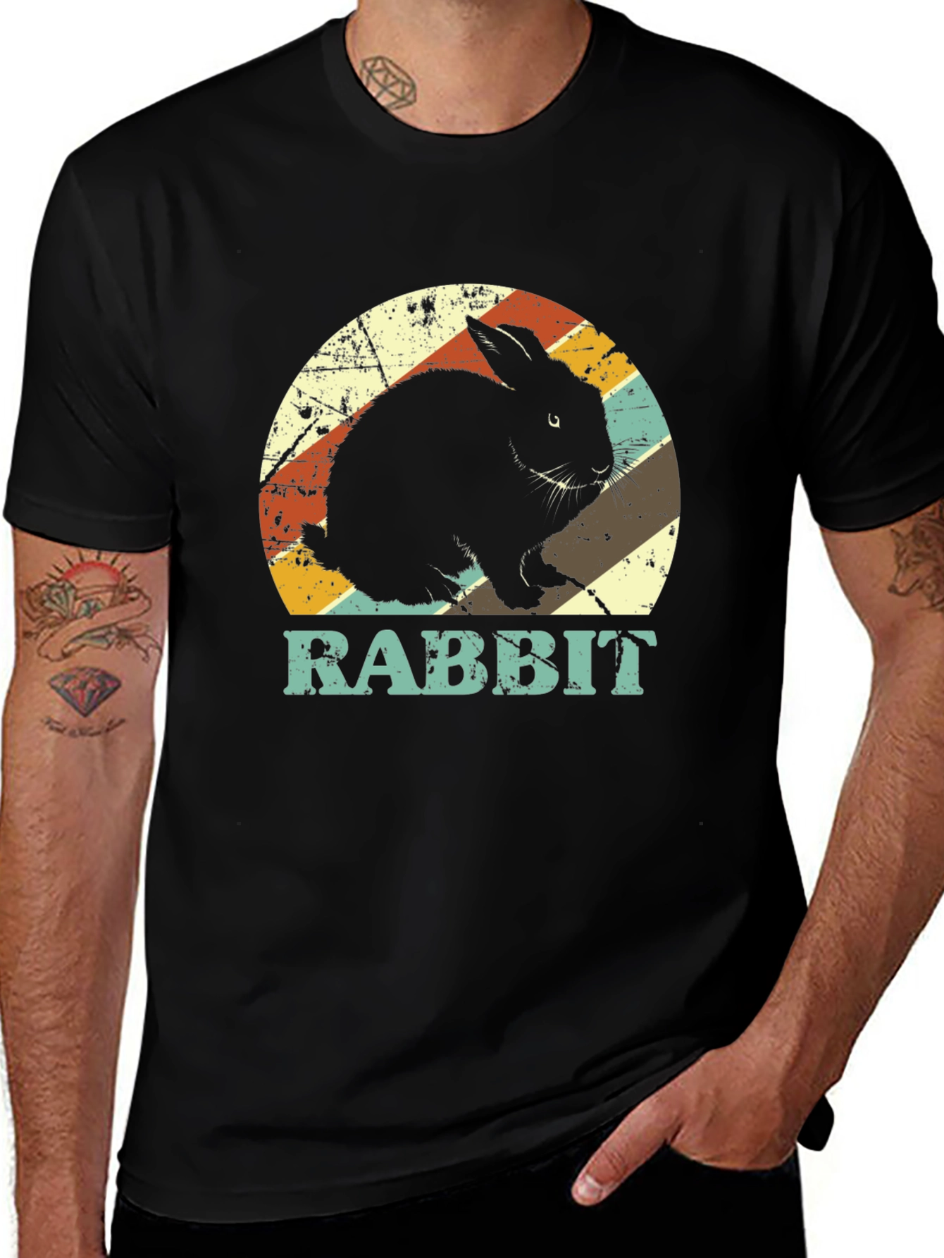 Variant 27 of Retro Rabbit Graphic Tee - Vintage Style T-Shirt