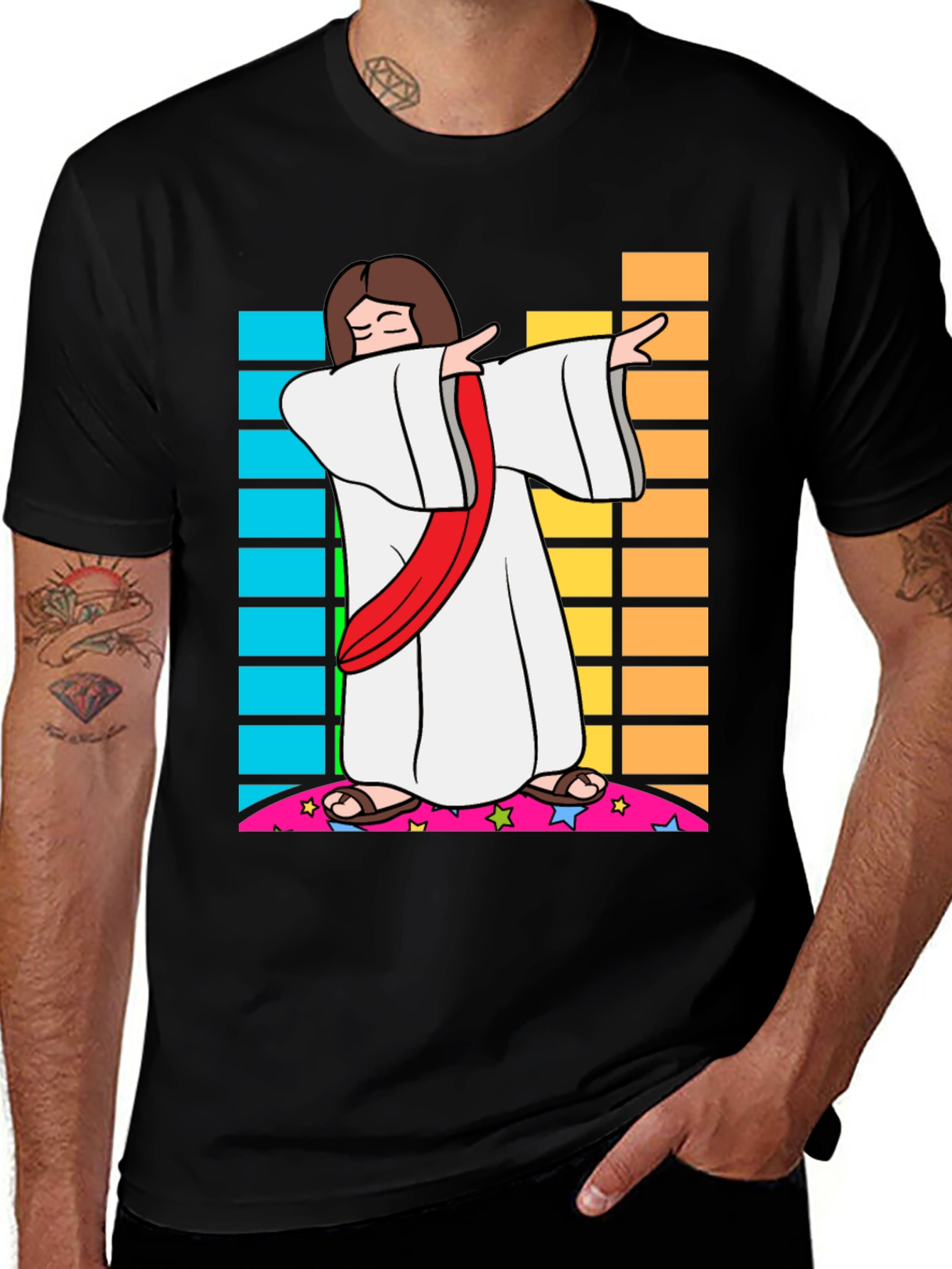 Dabbing Jesus Graphic Tee - Fun & Religious Humor T-Shirt