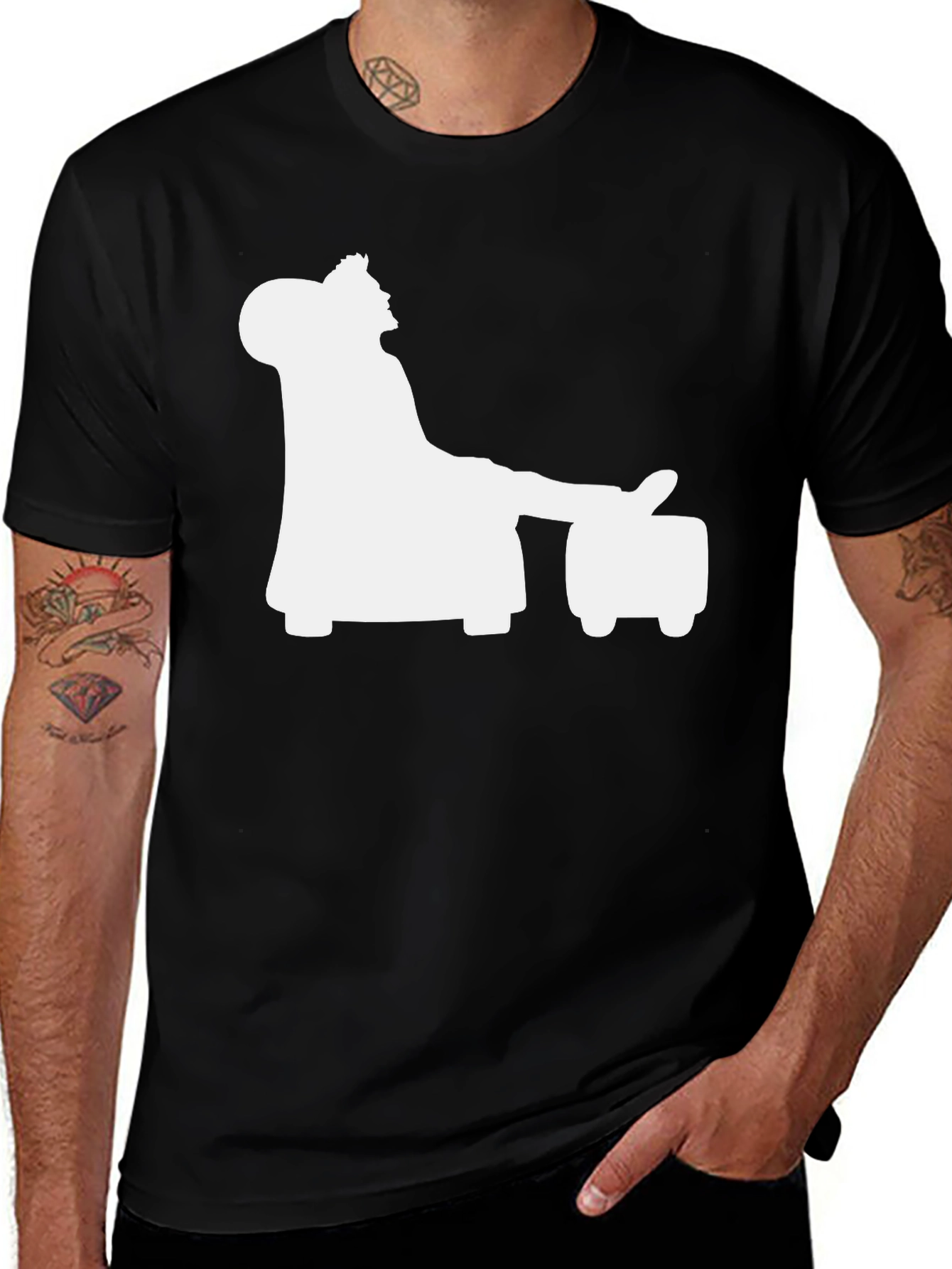 Relaxing Silhouette Graphic Tee - Black Casual Shirt