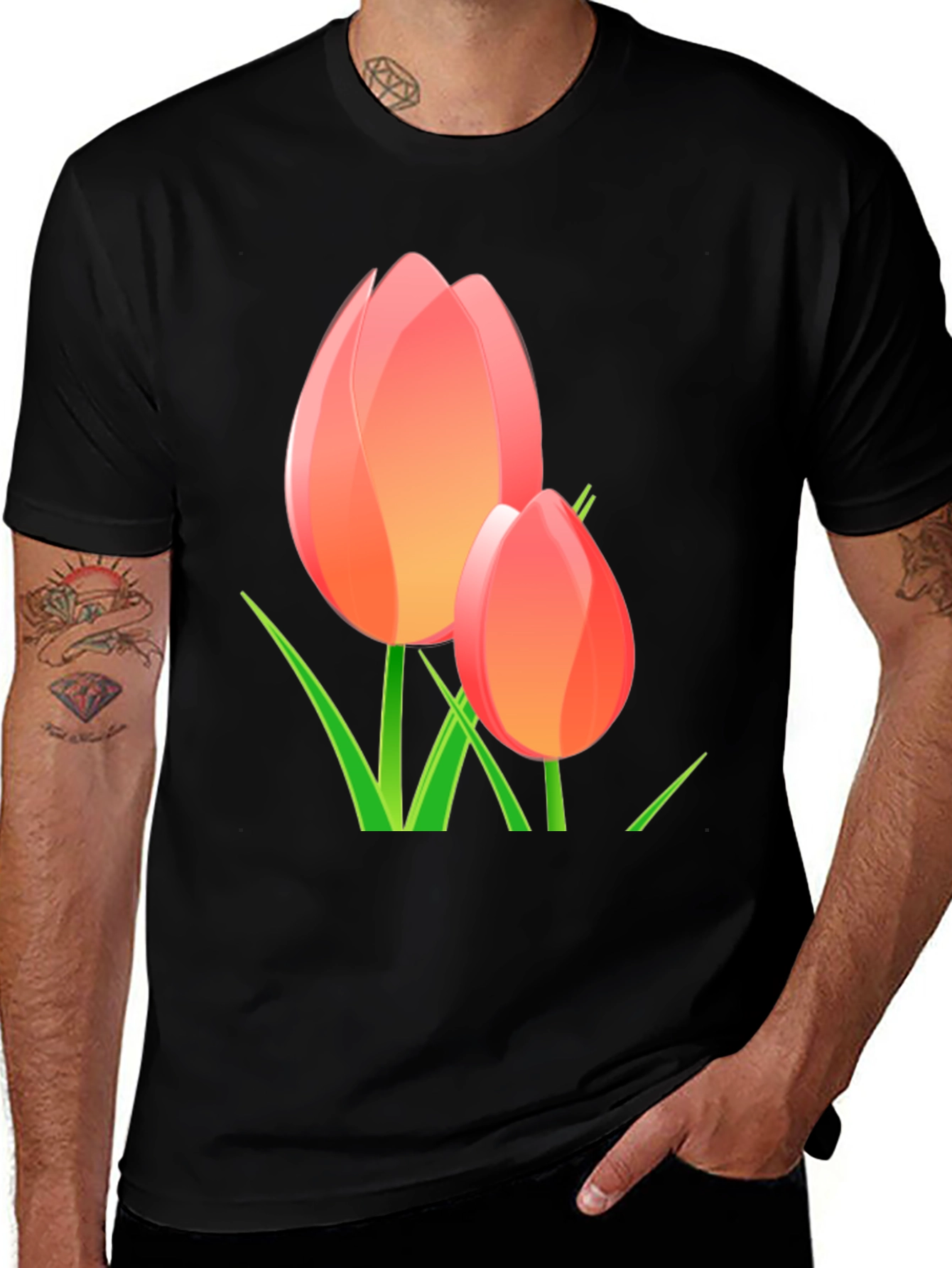 Variant 10 of Black Tulip Graphic Tee