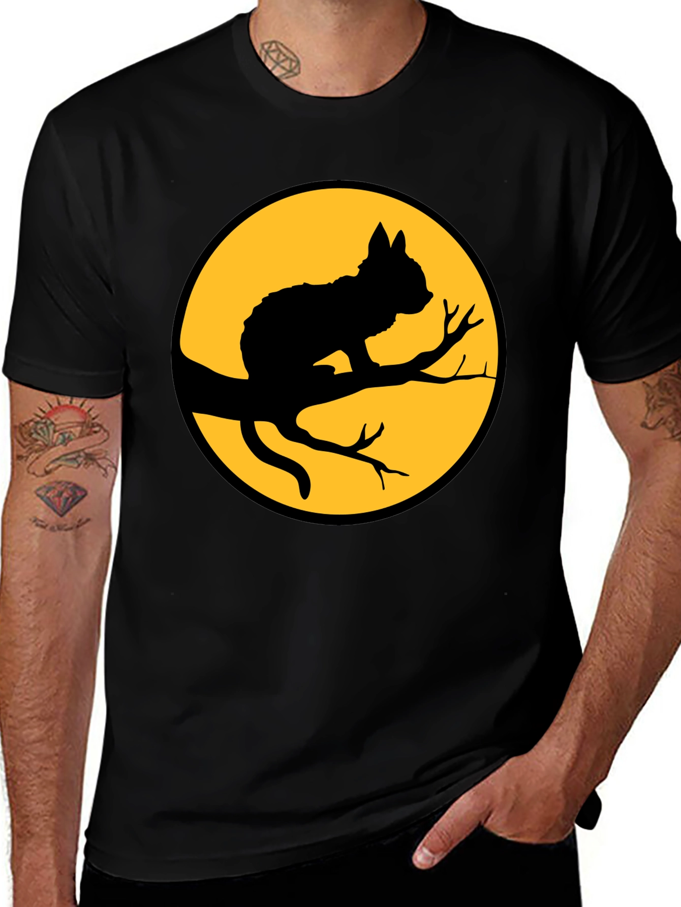 Variant 3 of Black Cat Silhouette T-Shirt