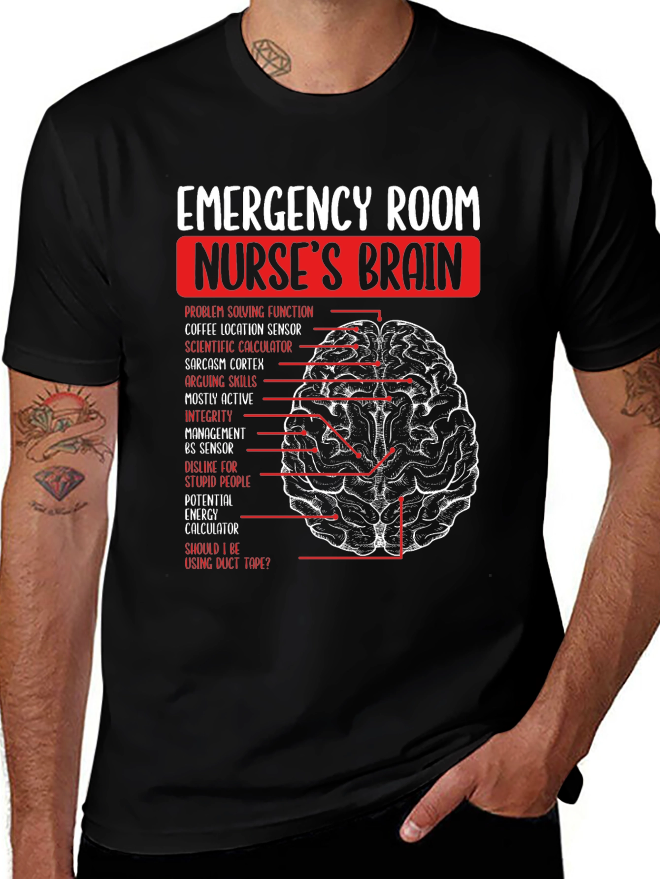 Variant 22 of Emergency Room Nurse's Brain T-Shirt