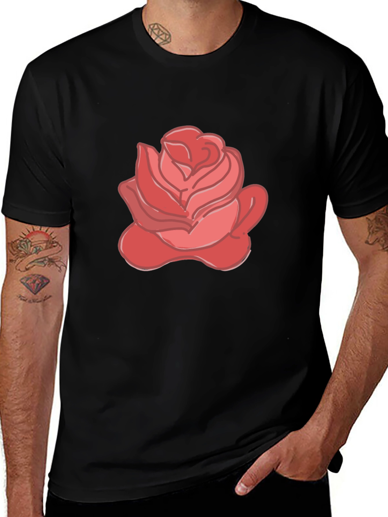 Variant 5 of Rose Graphic Black Tee