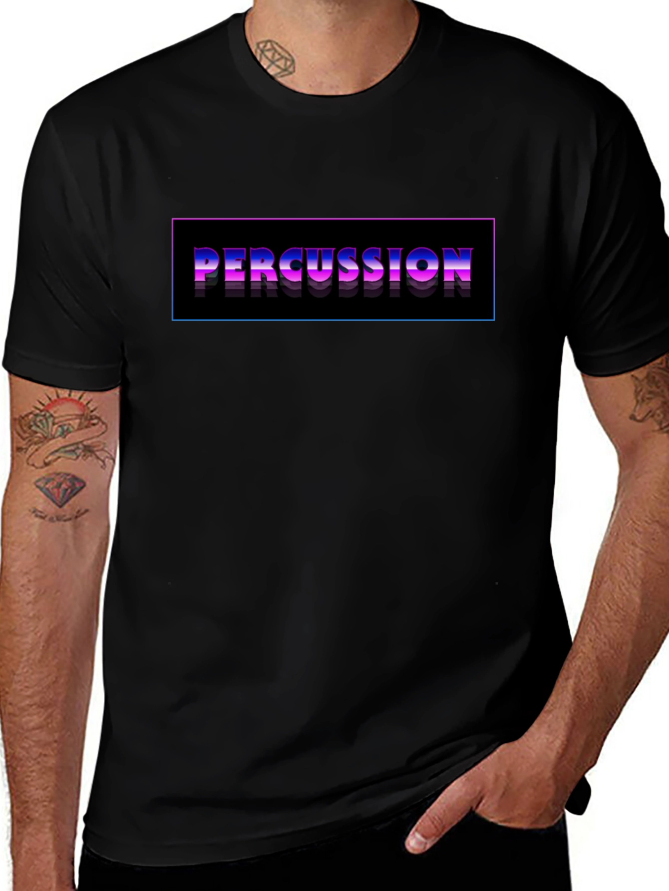 Variant 25 of Percussion Graphic Black T-Shirt