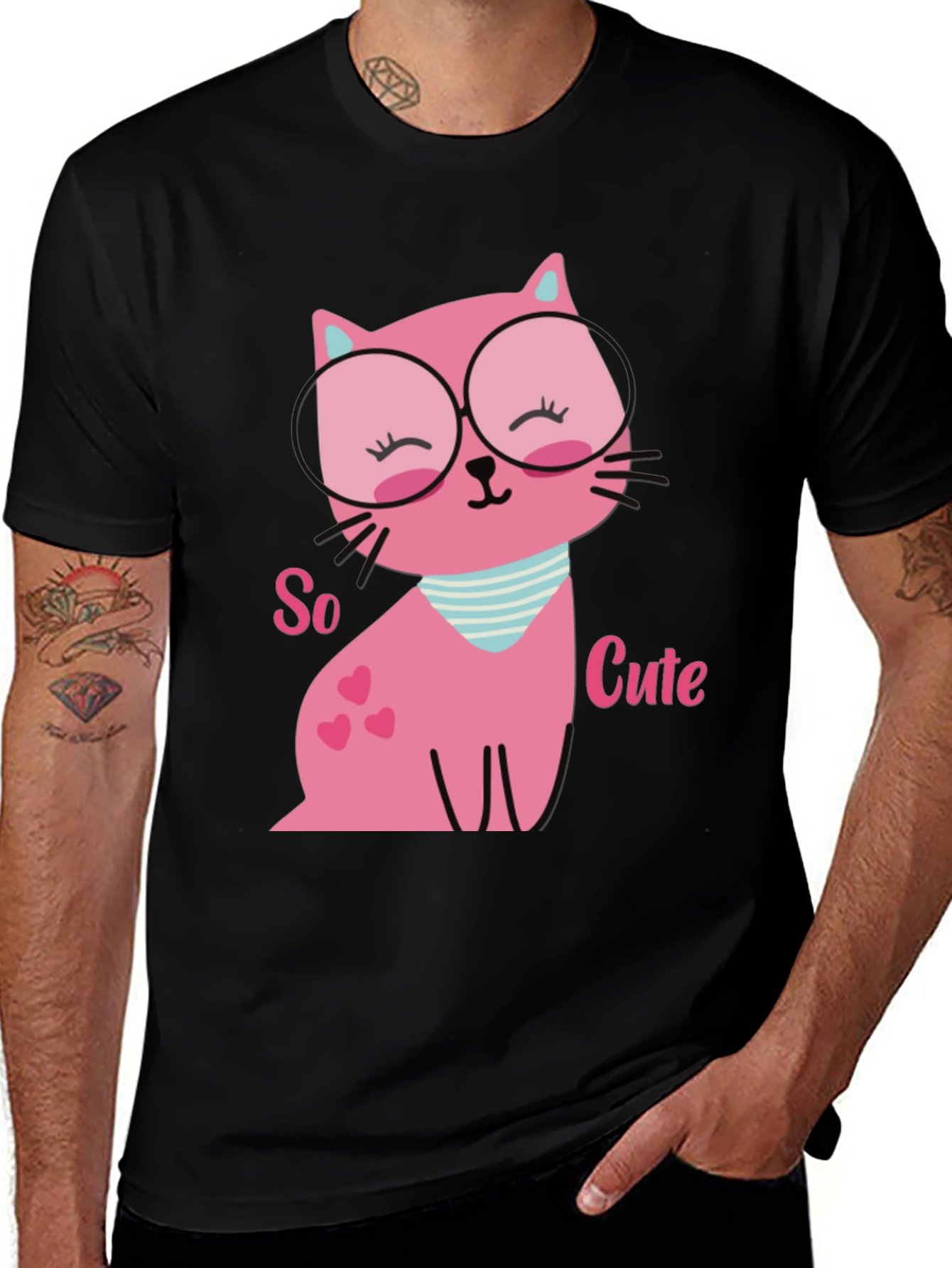 Variant 2 of Cute Pink Cat T-Shirt