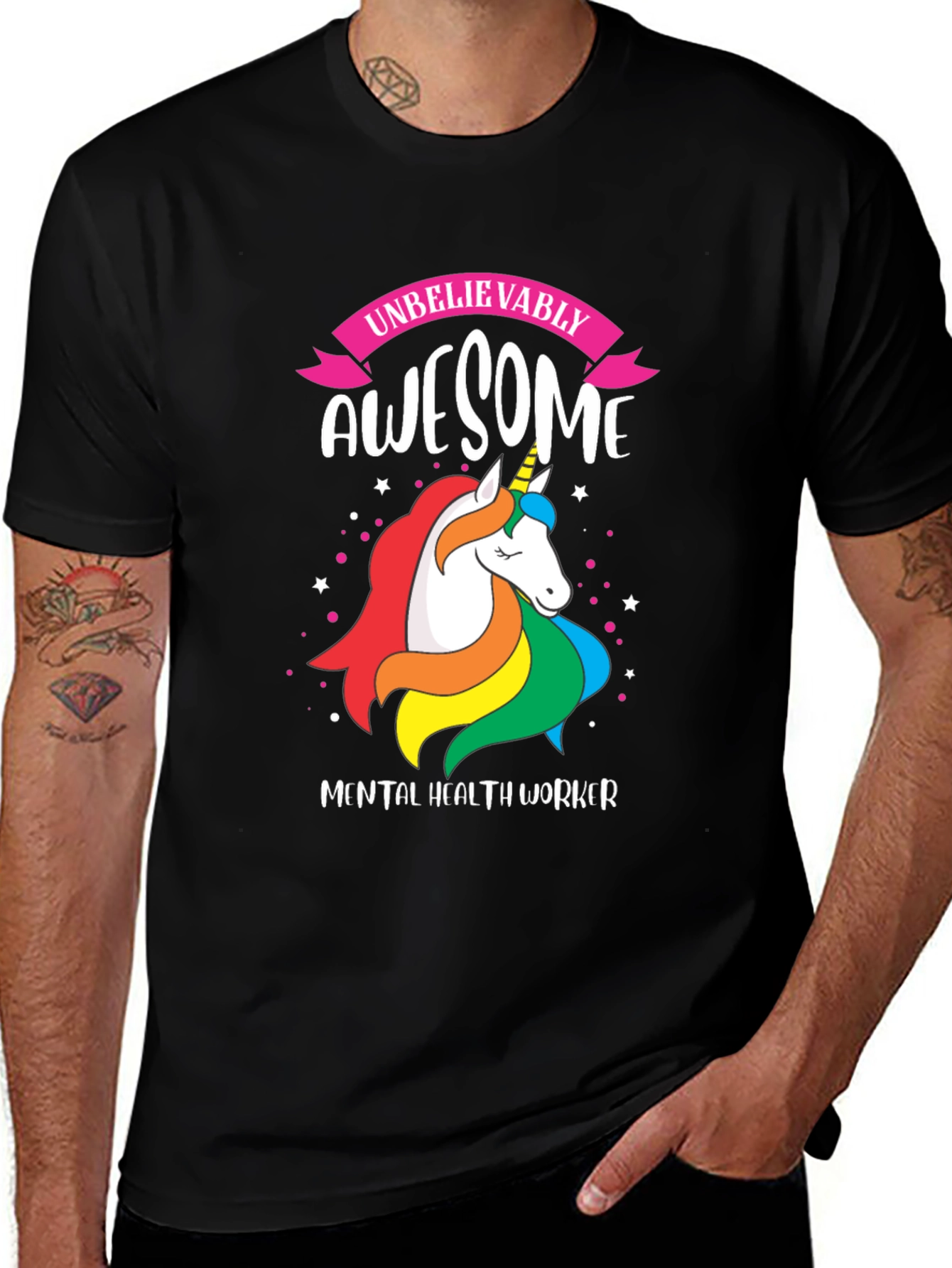Variant 24 of Unicorn Mental Health Worker T-Shirt