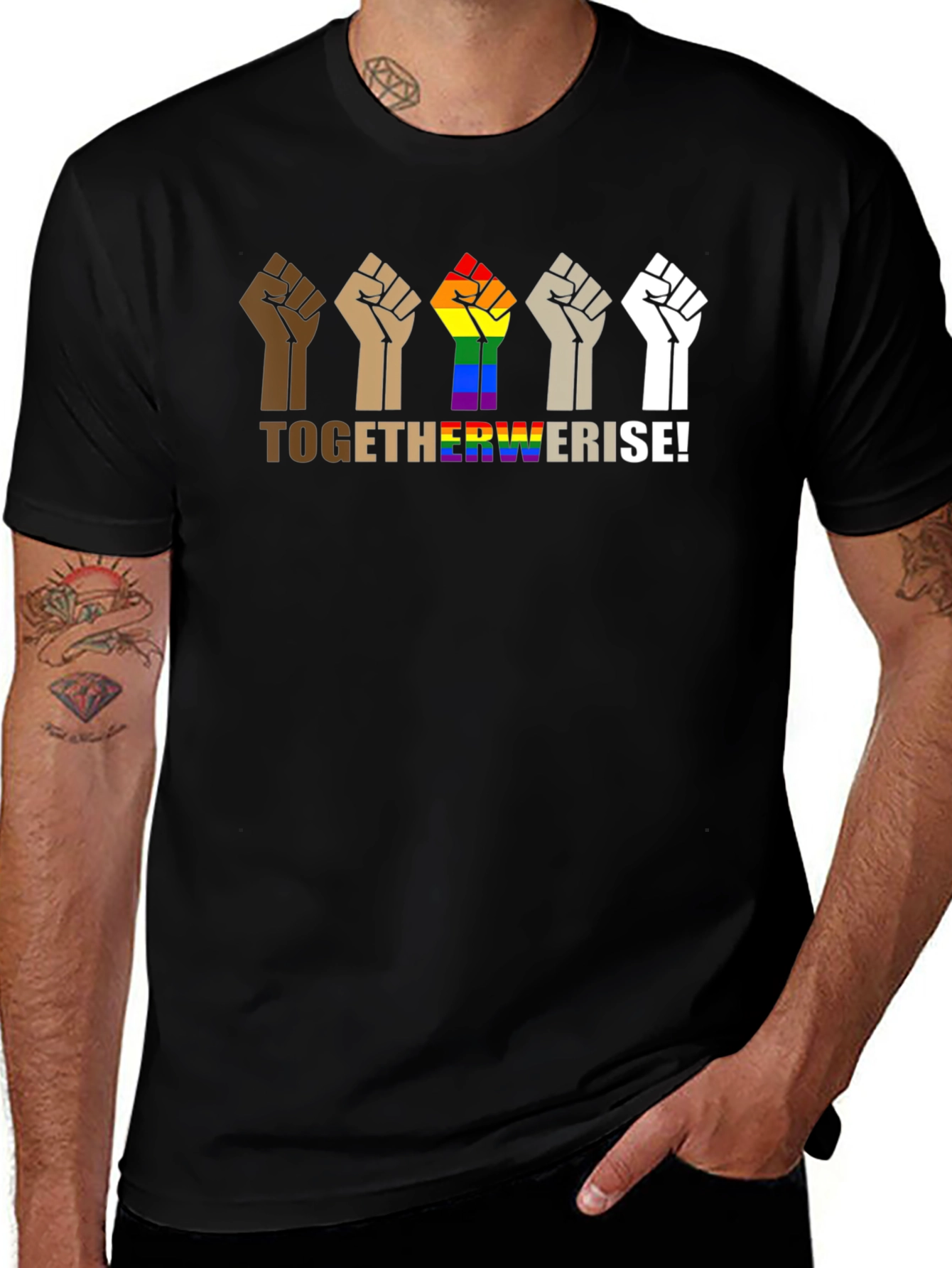 Together We Rise Graphic T-Shirt - Equality & Pride