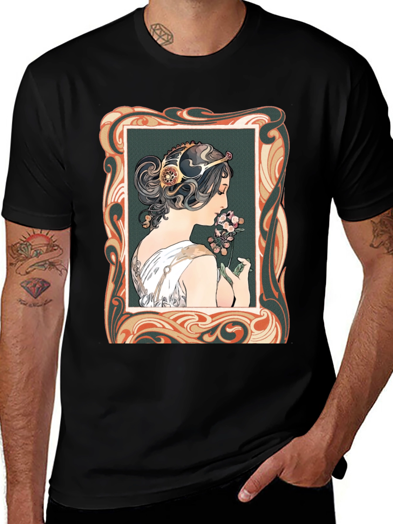 Variant 4 of Art Nouveau Woman Graphic T-Shirt