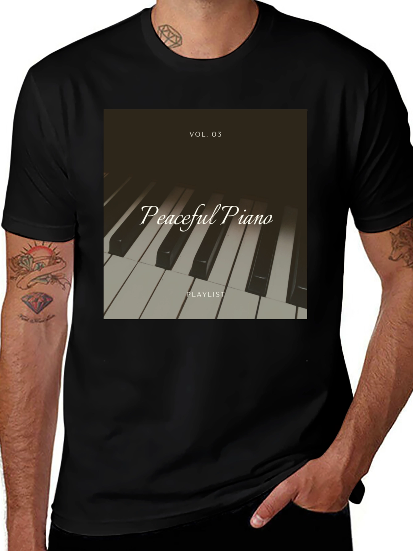 Variant 3 of Peaceful Piano Playlist T-Shirt - Music Lover Tee