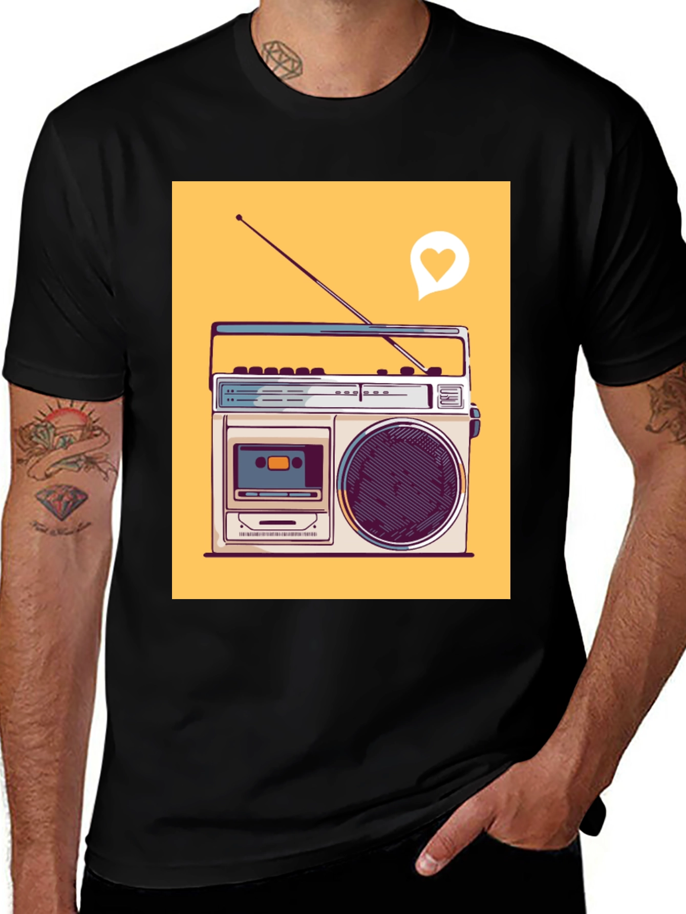 Variant 28 of Retro Radio Graphic T-Shirt - Vintage Music Lover Tee