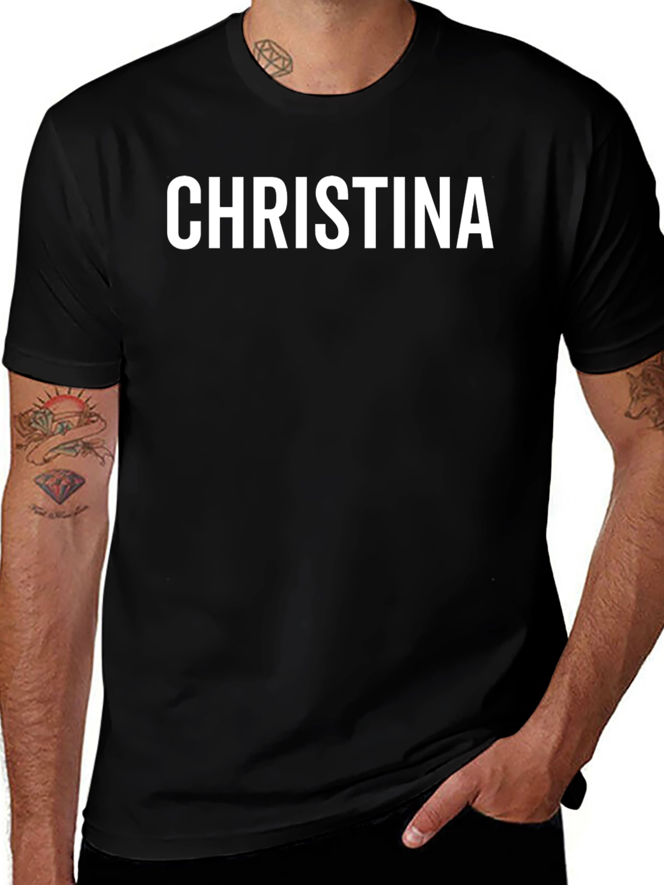 Variant 20 of Personalized Name T-Shirt - "CHRISTINA" - Custom Text Tee