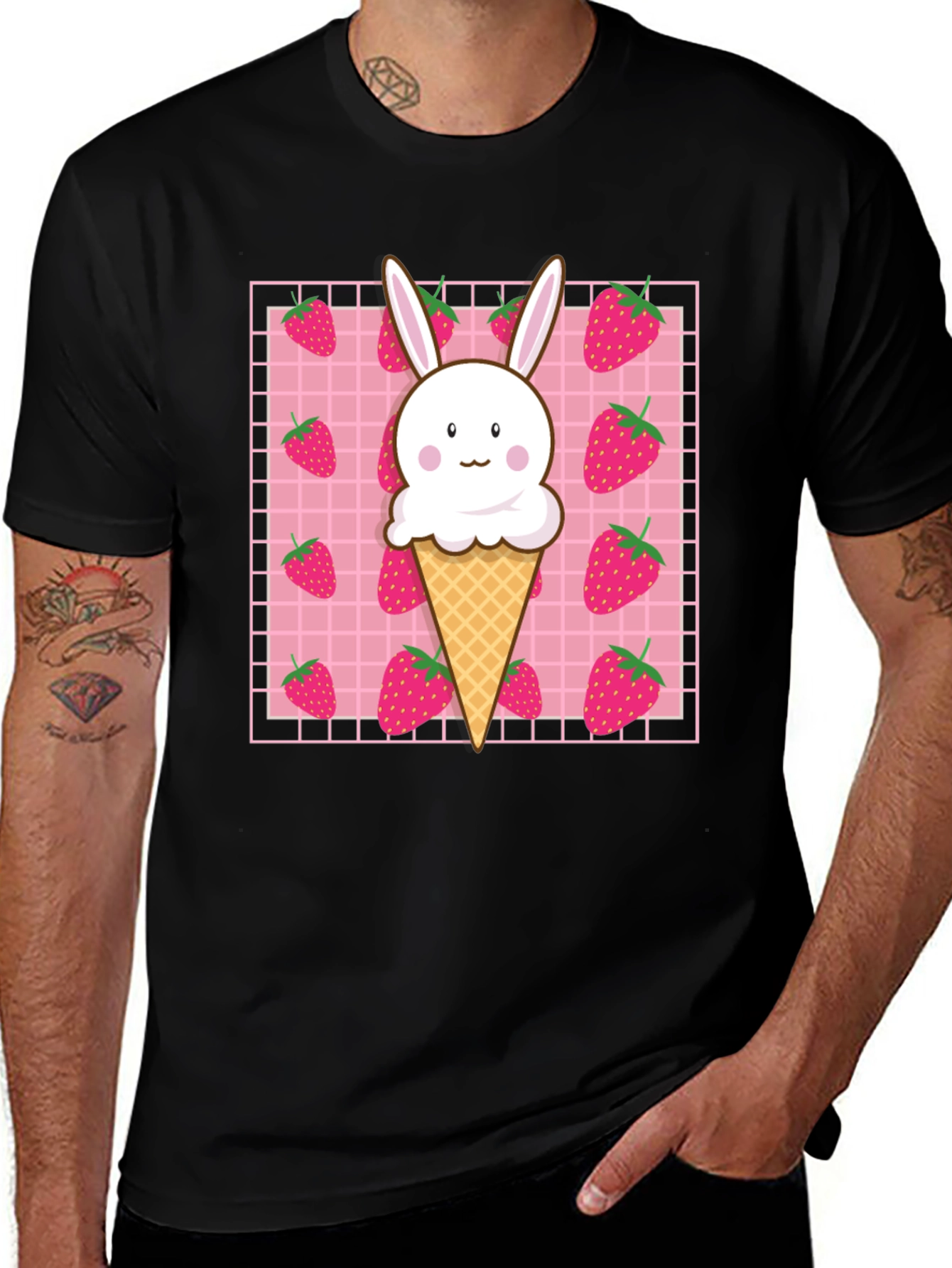Variant 25 of Kawaii Strawberry Bunny Ice Cream T-Shirt