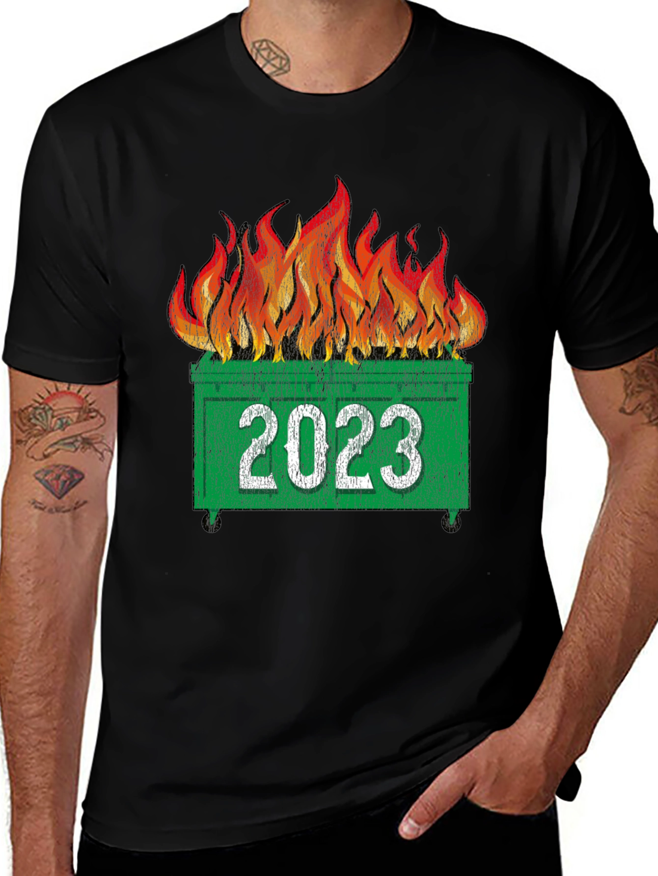 2023 Dumpster Fire T-Shirt - Funny Year Review Tee