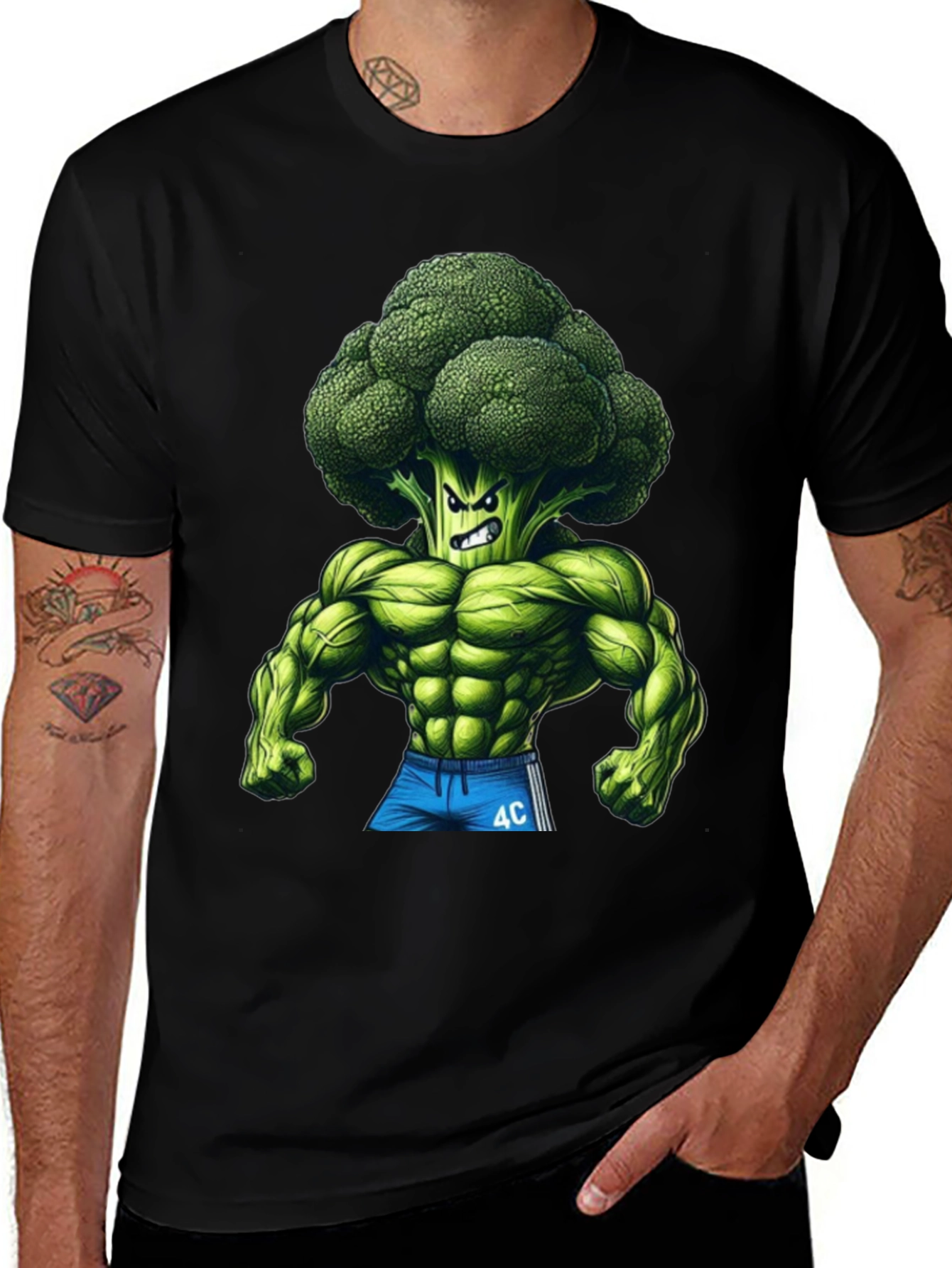 Broccoli Muscle T-Shirt - Black